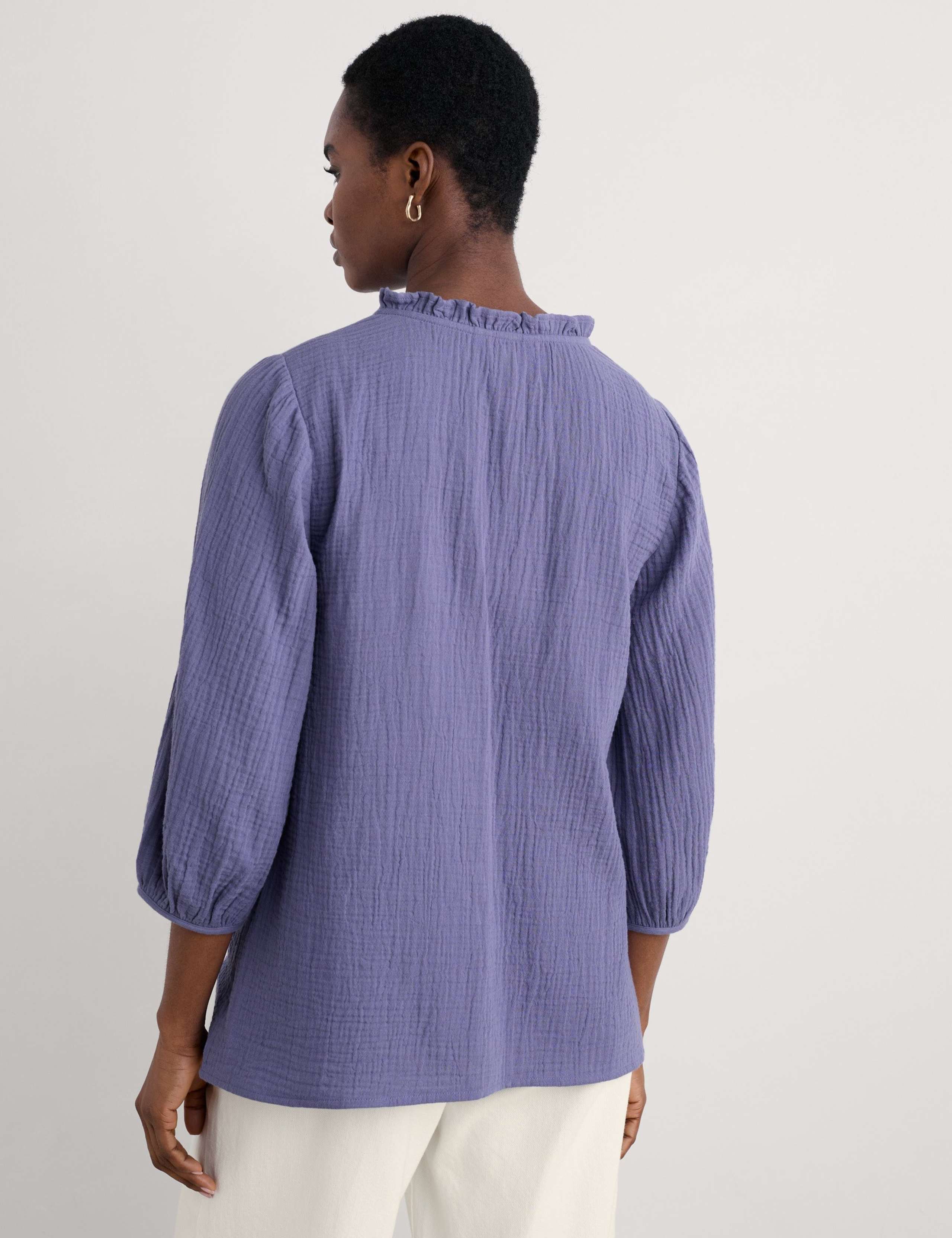 Pure Cotton Textured Notch Neck Top 4 of 4