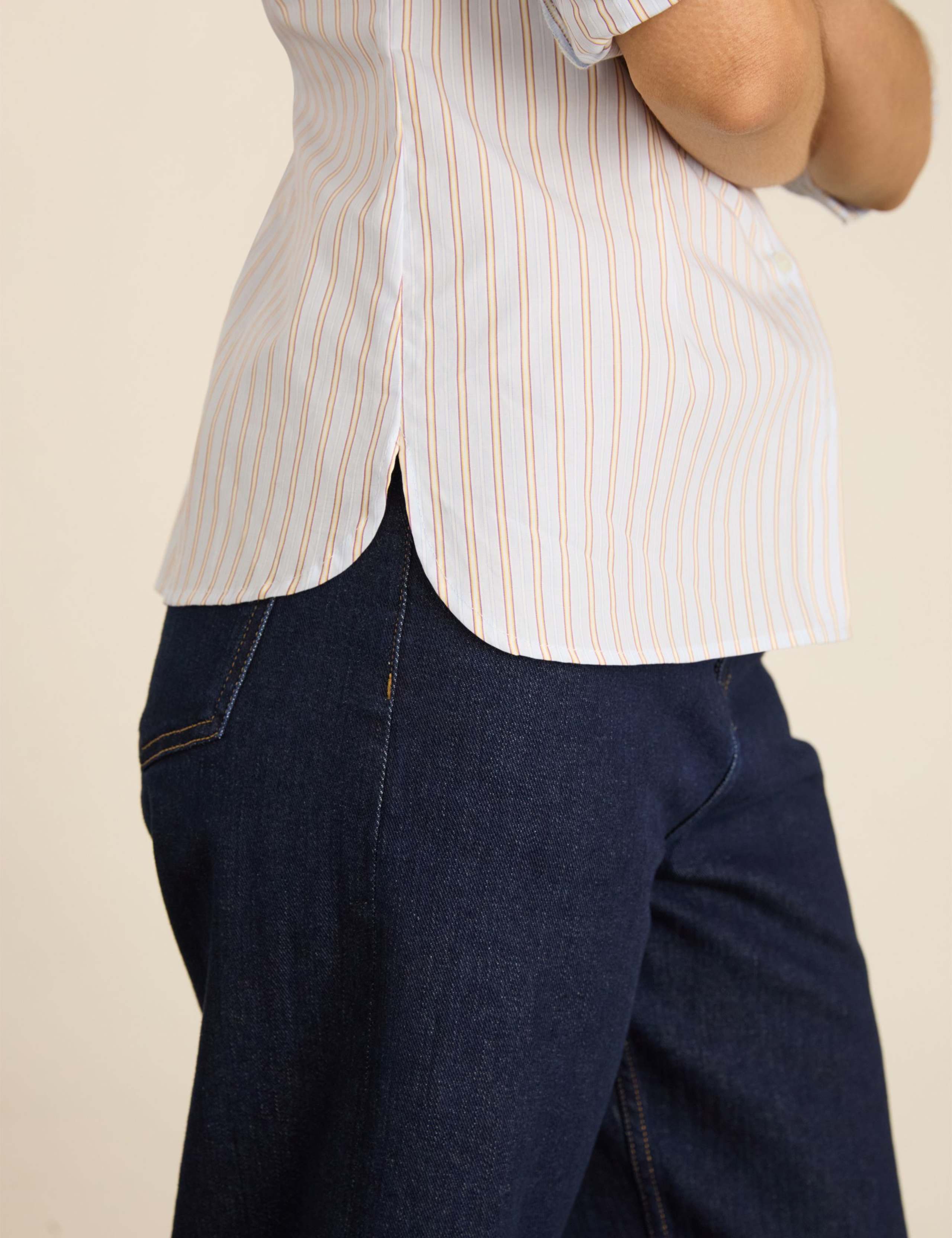Pure Cotton Striped Waisted Shirt 3 of 5