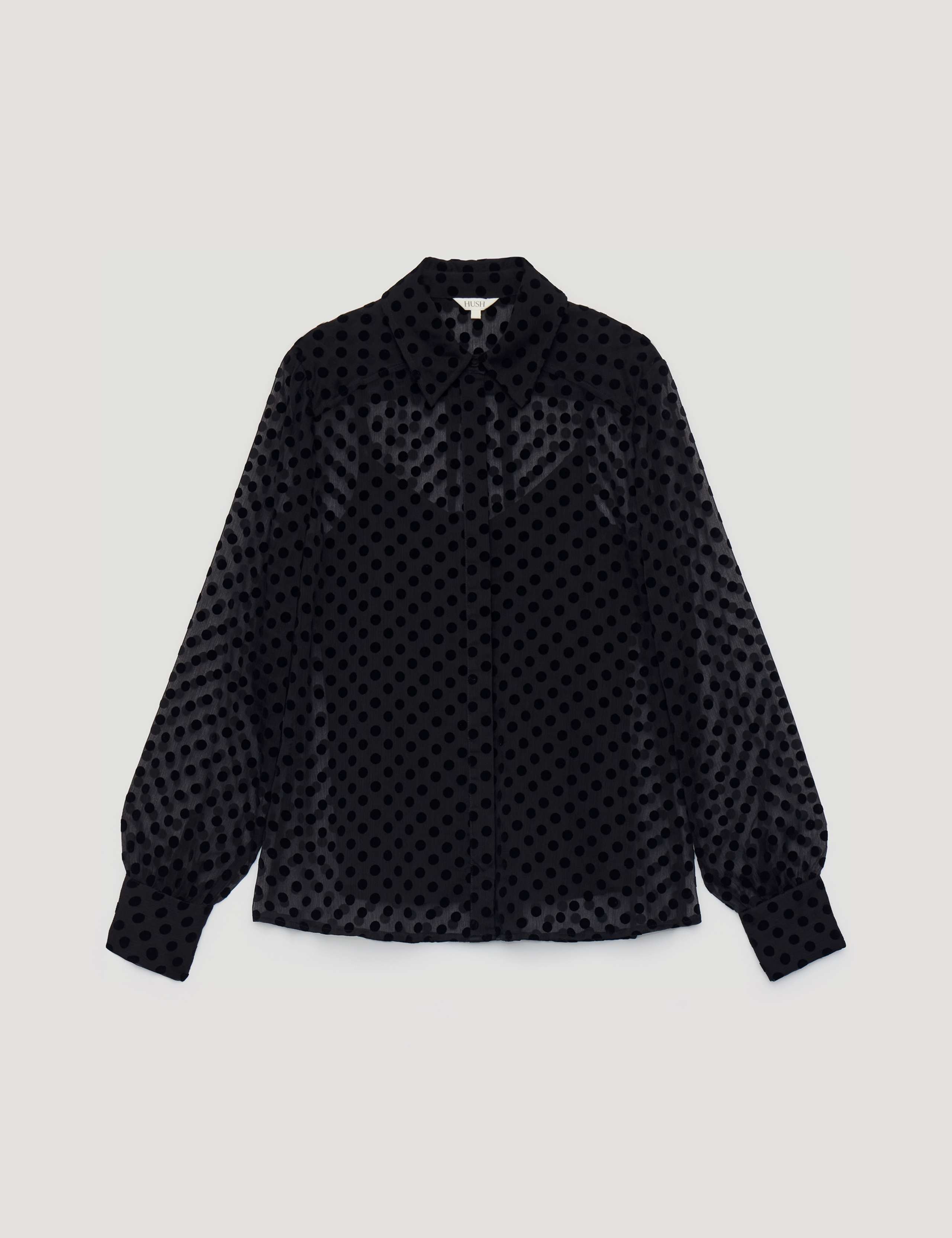 Chiffon Flock Polka Dot Shirt 2 of 5