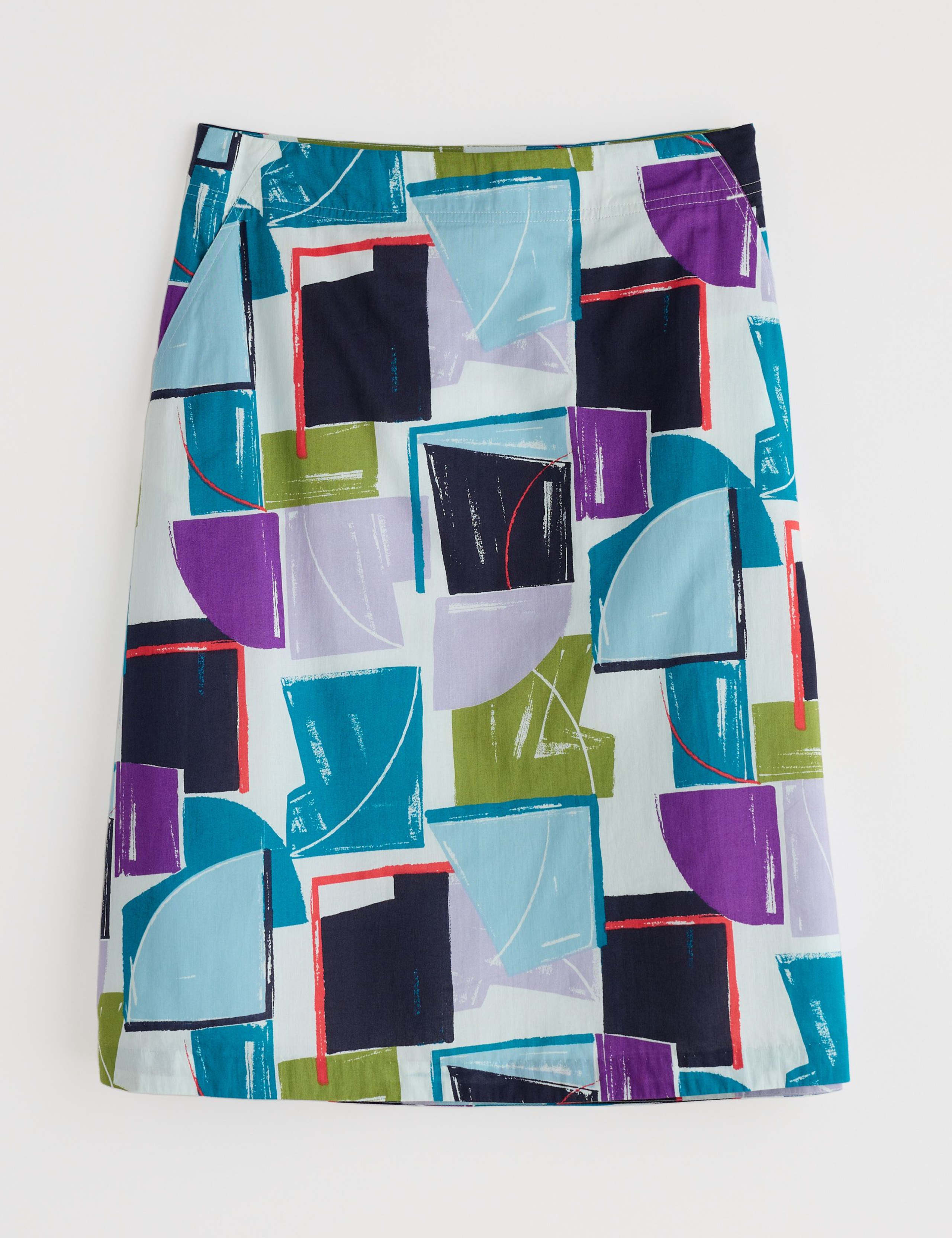 Pure Cotton Geometric A-Line Skirt Skirt 2 of 4