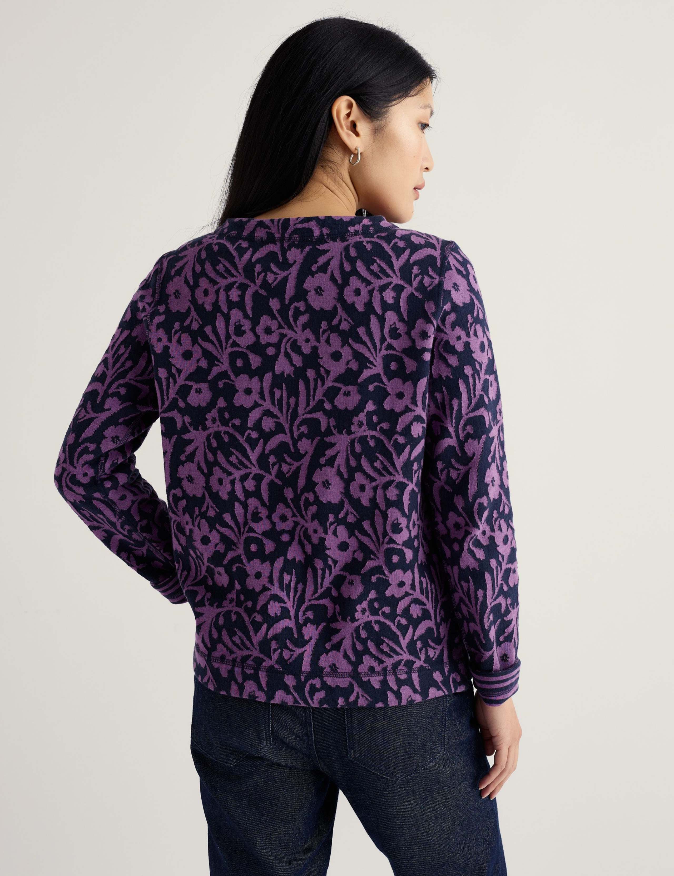 Cotton Rich Floral & Stripe Reversible Top 4 of 5