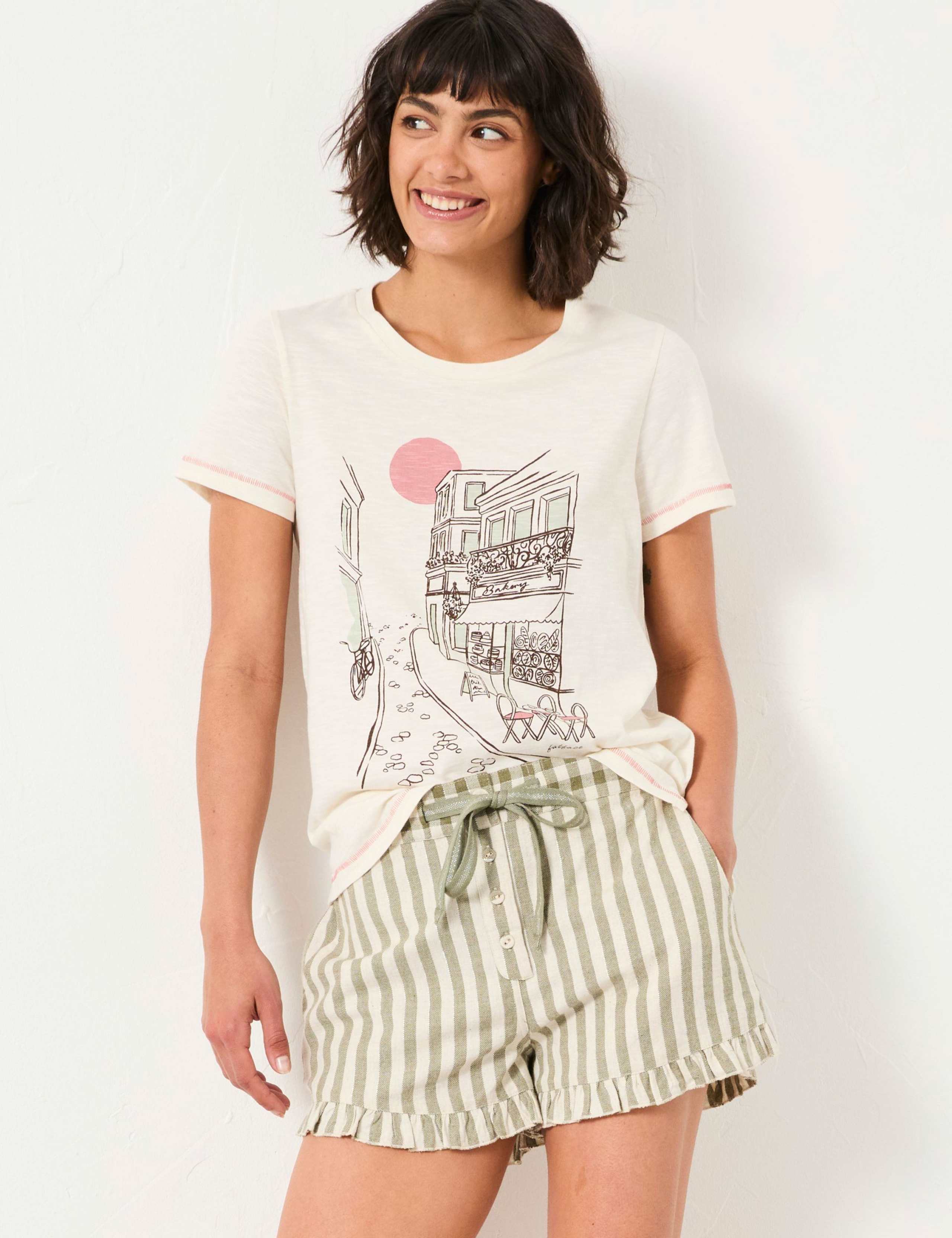 Pure Cotton Scene Print Pyjama Top 1 of 5