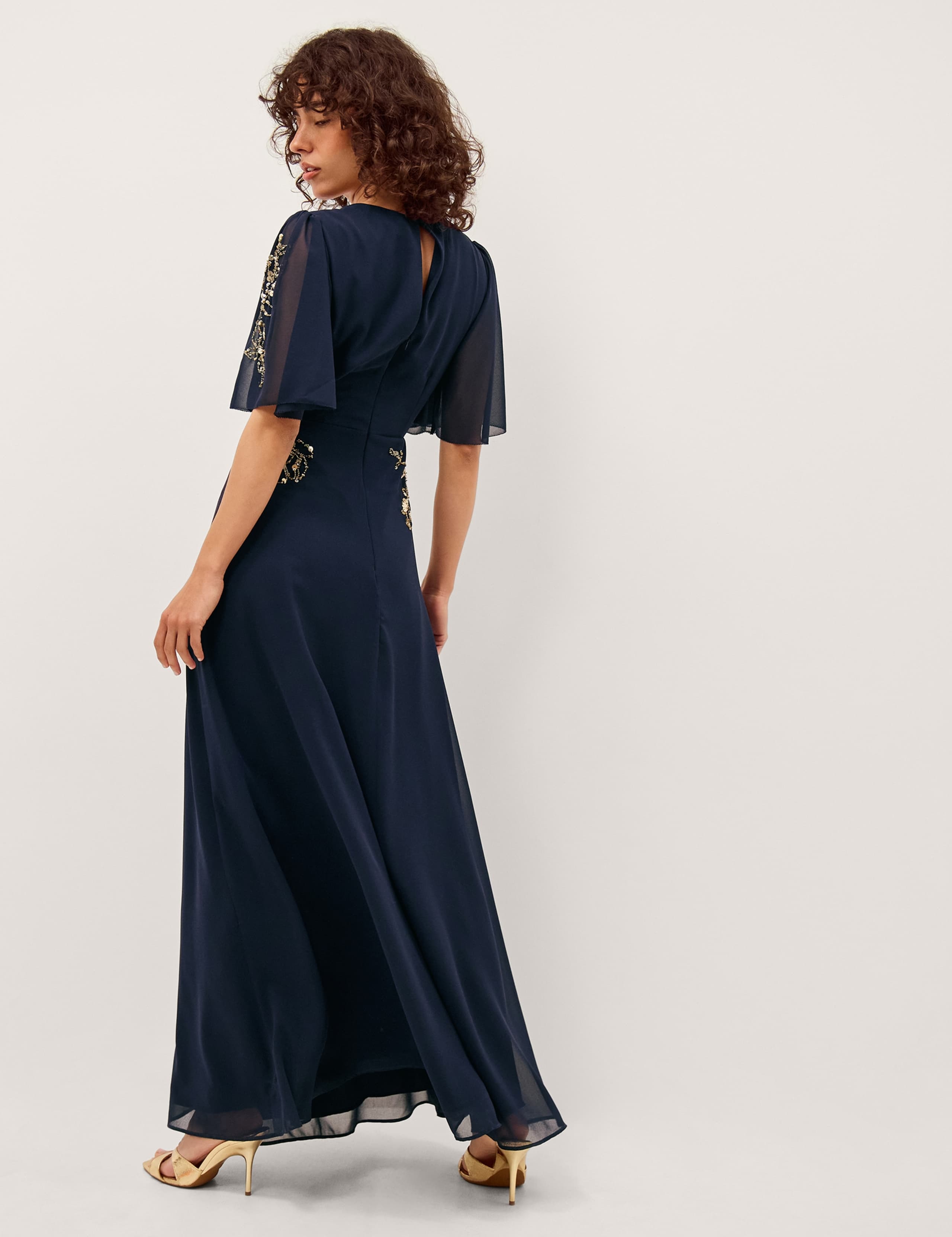 Floral Sequin Embellished Maxi Tea Dress 3 of 5