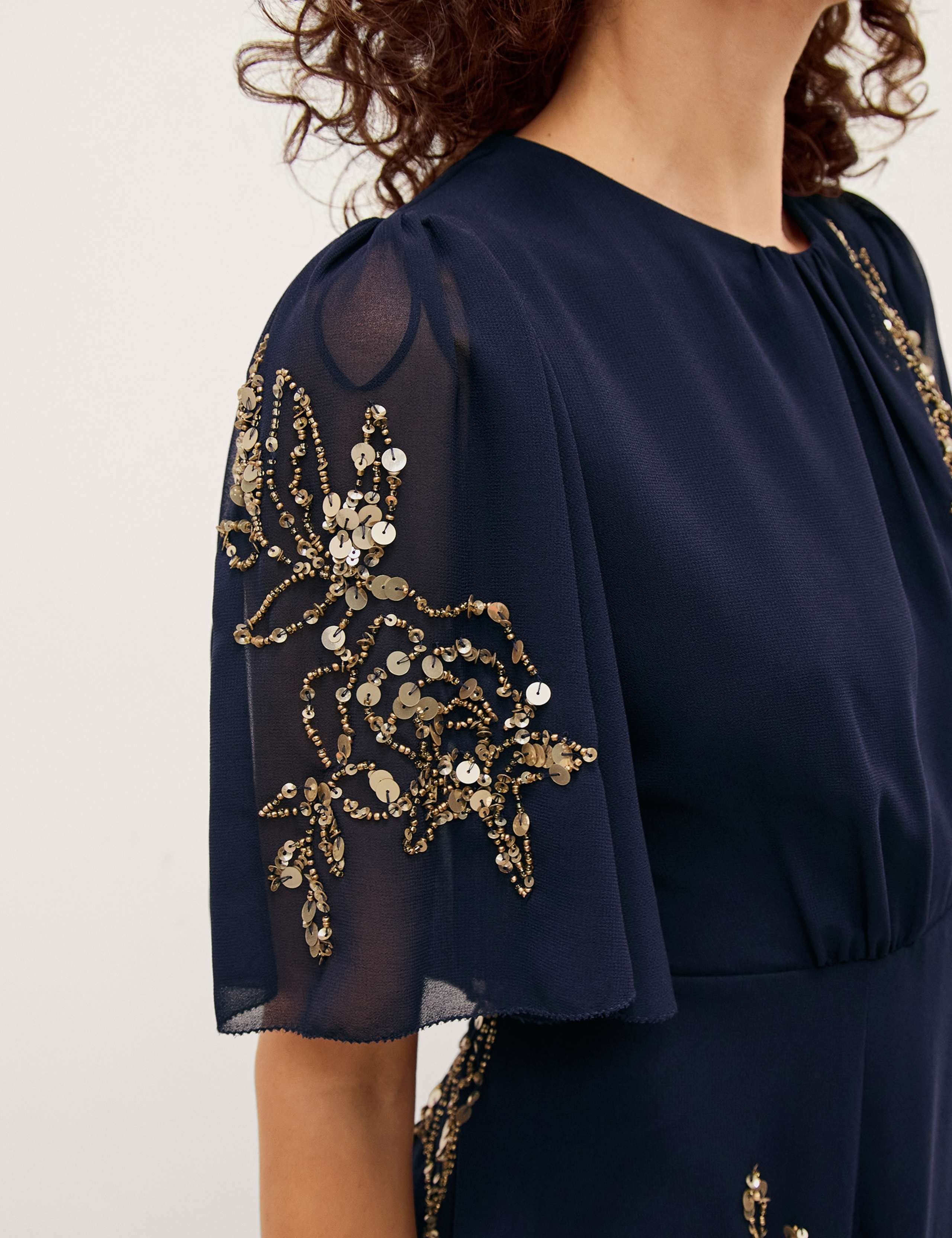 Floral Sequin Embellished Maxi Tea Dress 4 of 5