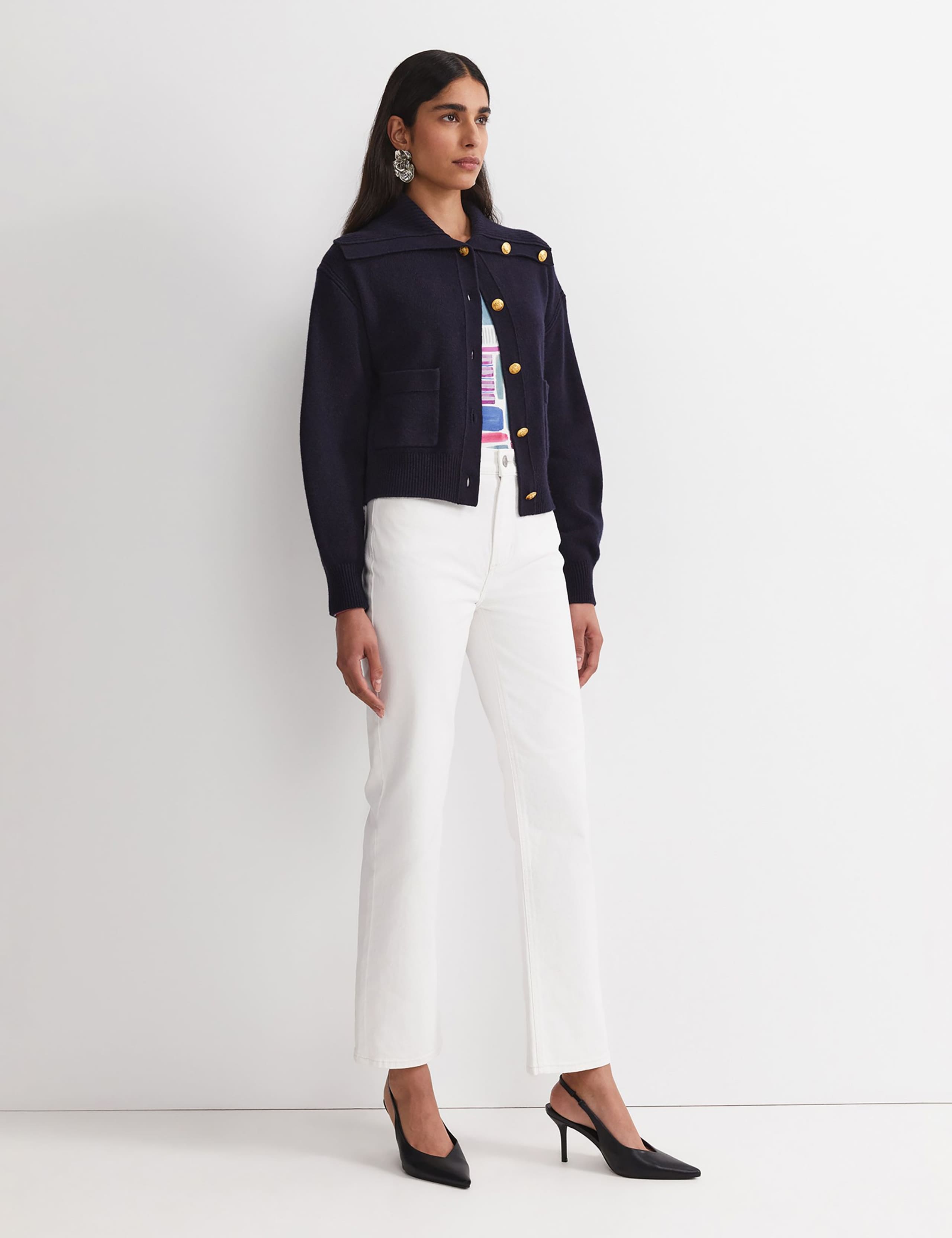 Pure Merino Wool Button Front Cardigan 2 of 4