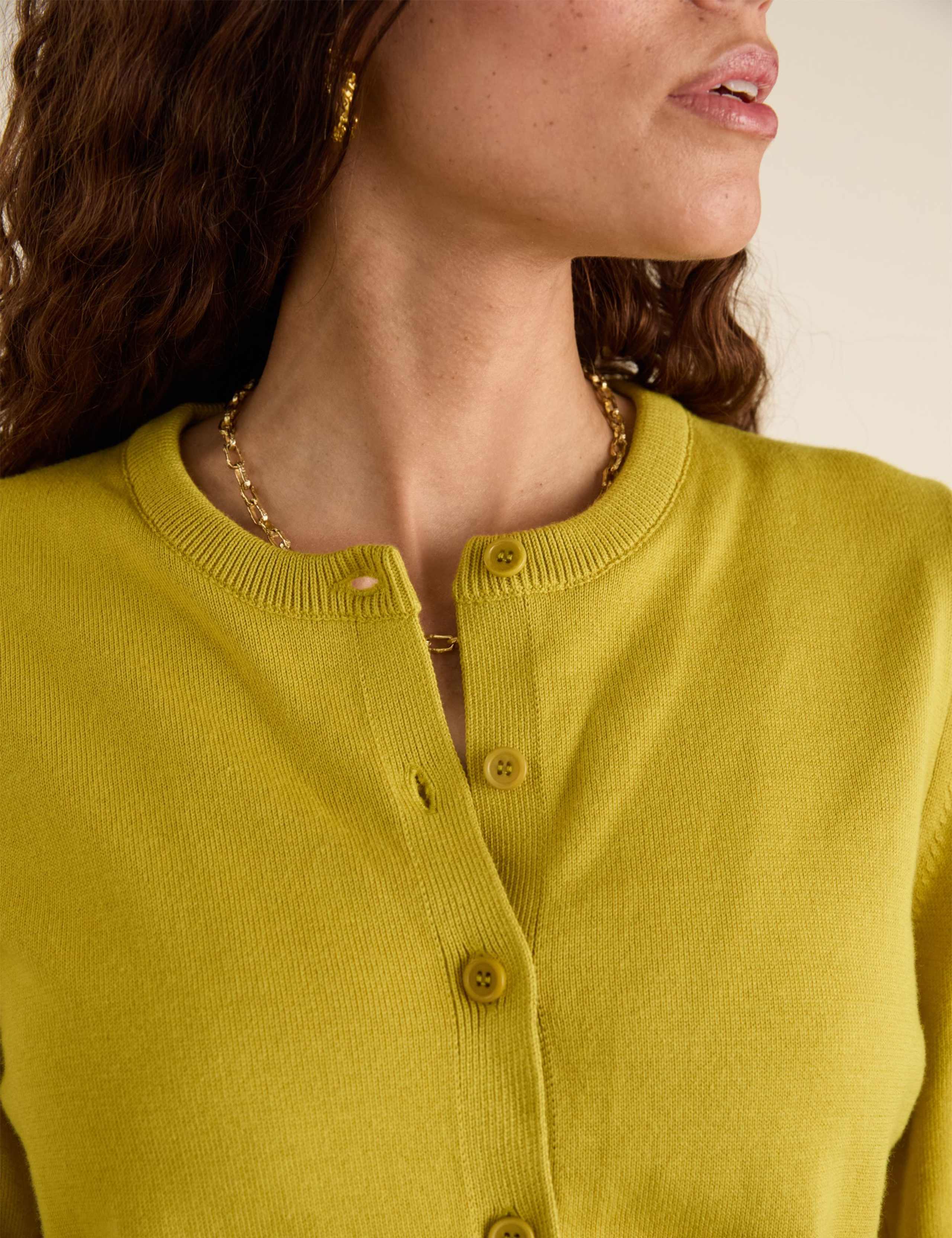 Pure Cotton Textured Crew Neck Cardigan 5 of 5