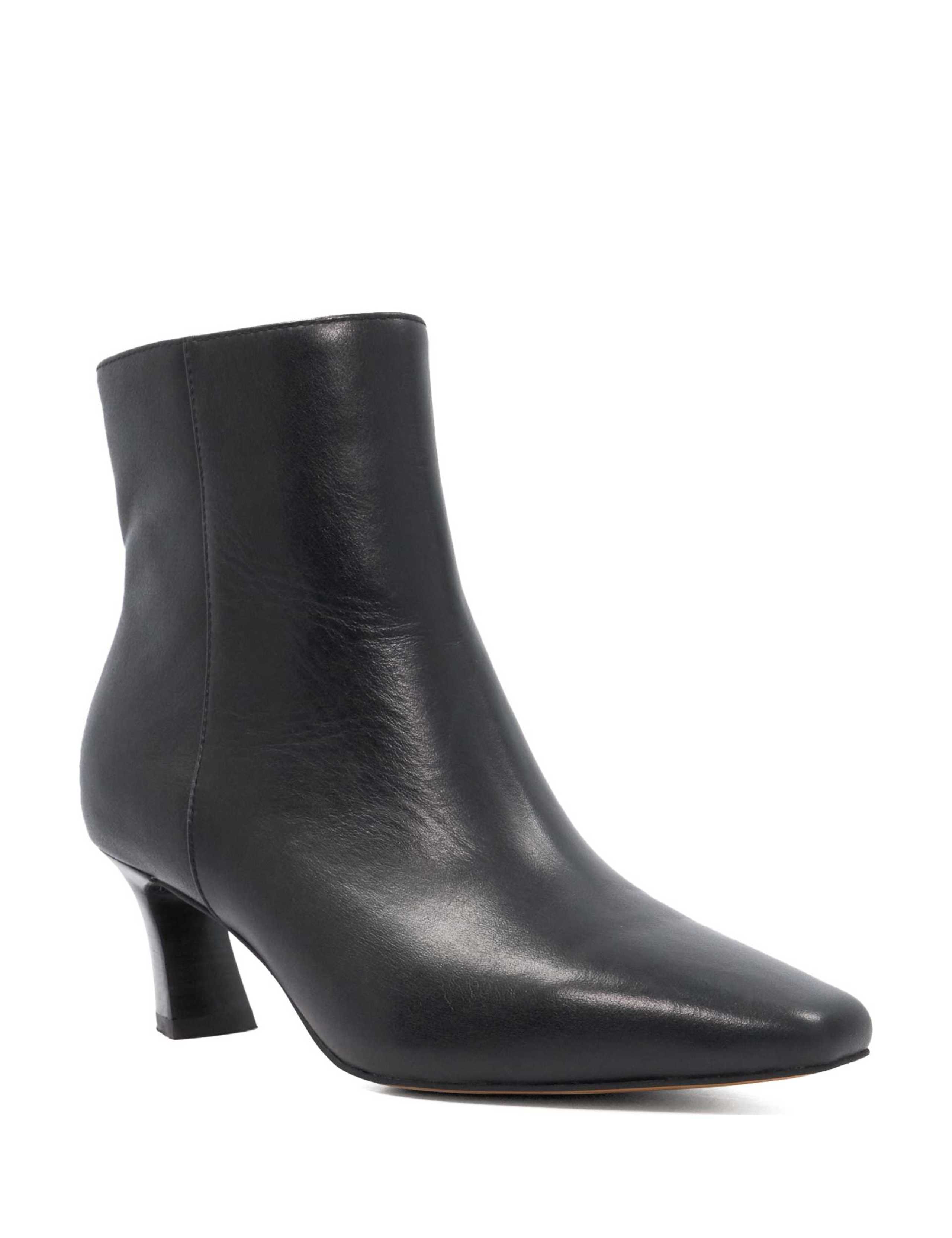 Wide Fit Leather Block Heel Ankle Boots 3 of 5