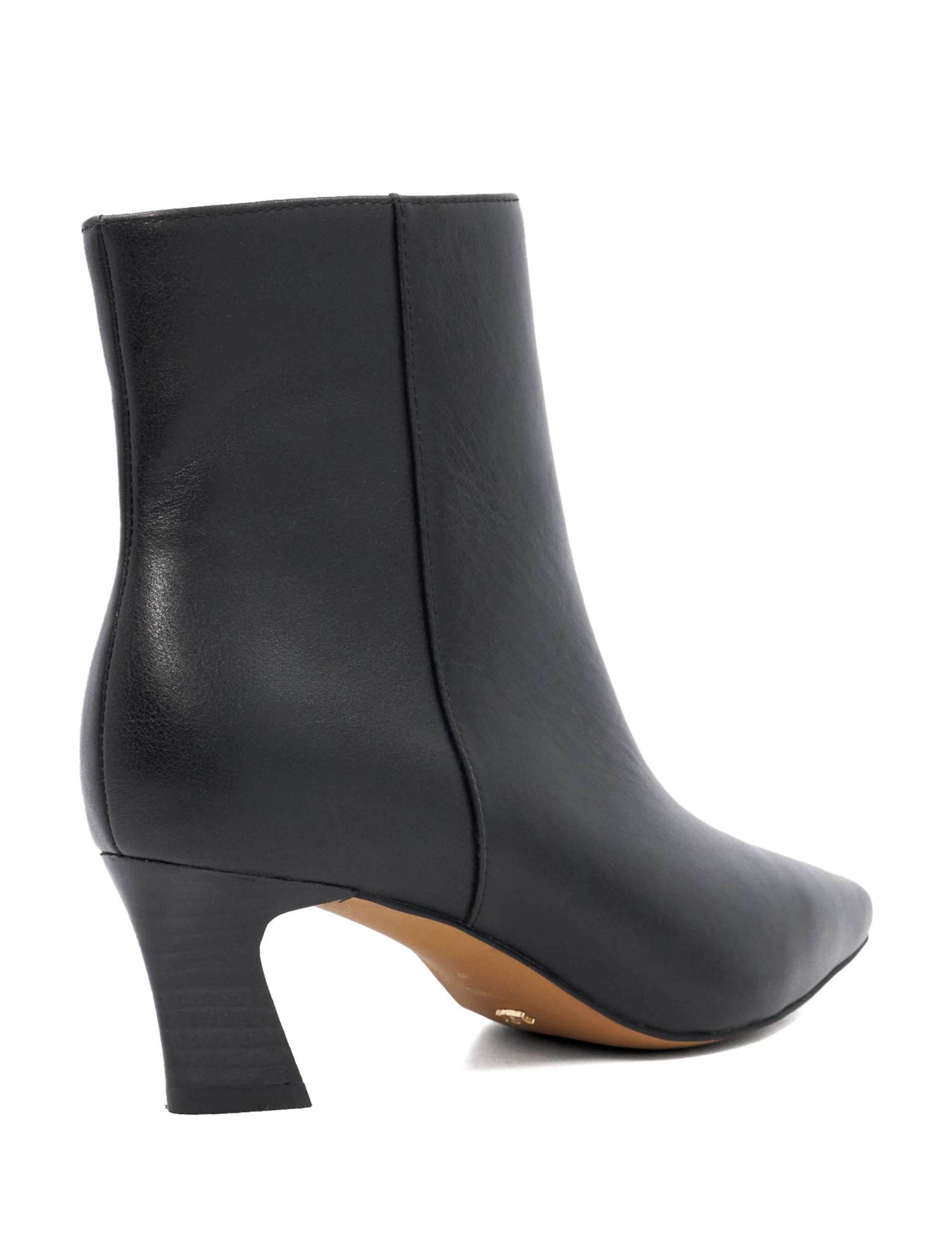 Wide Fit Leather Block Heel Ankle Boots 4 of 5