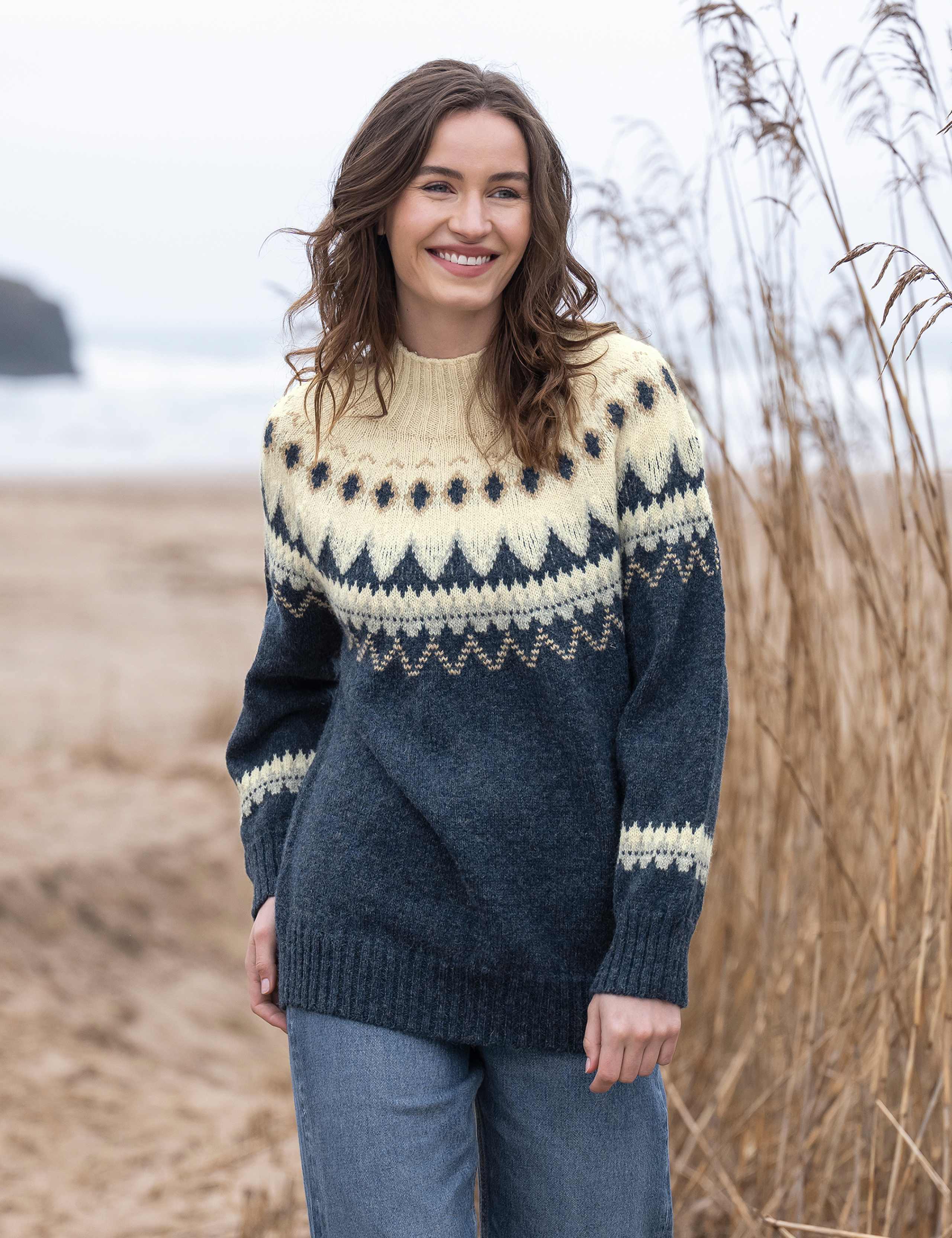 Pure Wool Fair Isle Funnel Neck Jumper | Celtic & Co. | M&S