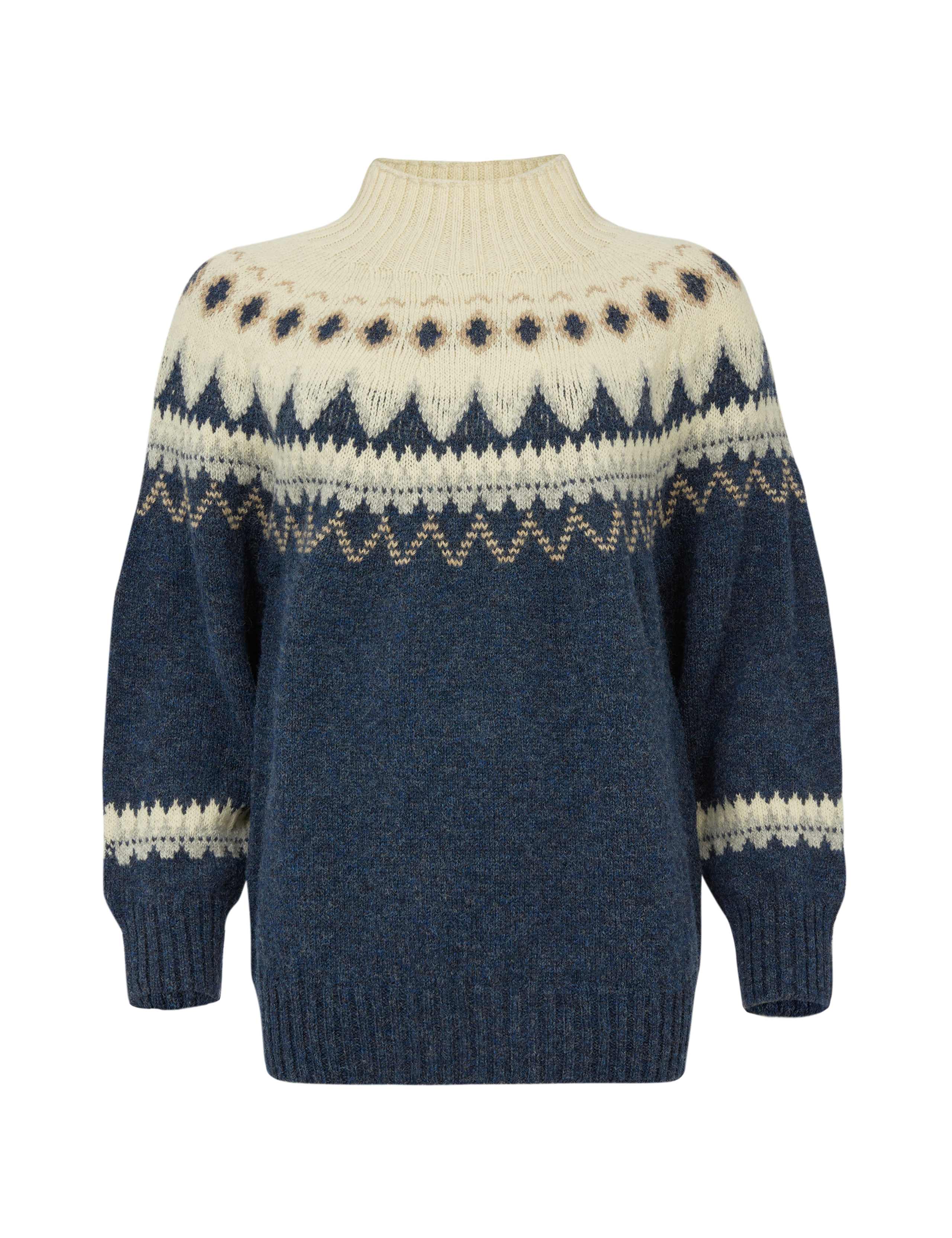 Pure Wool Fair Isle Funnel Neck Jumper 3 of 7