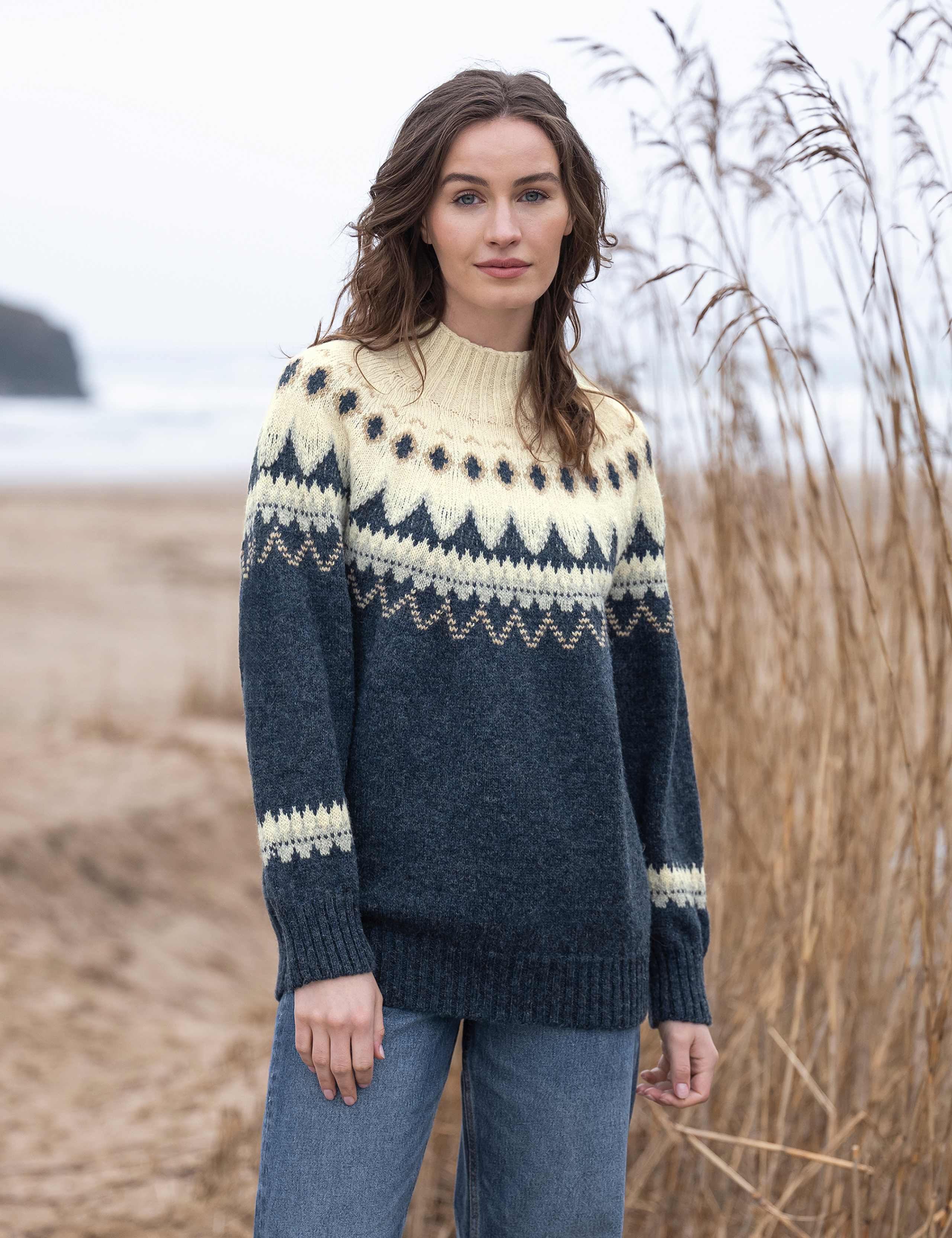 Pure Wool Fair Isle Funnel Neck Jumper | Celtic & Co. | M&S
