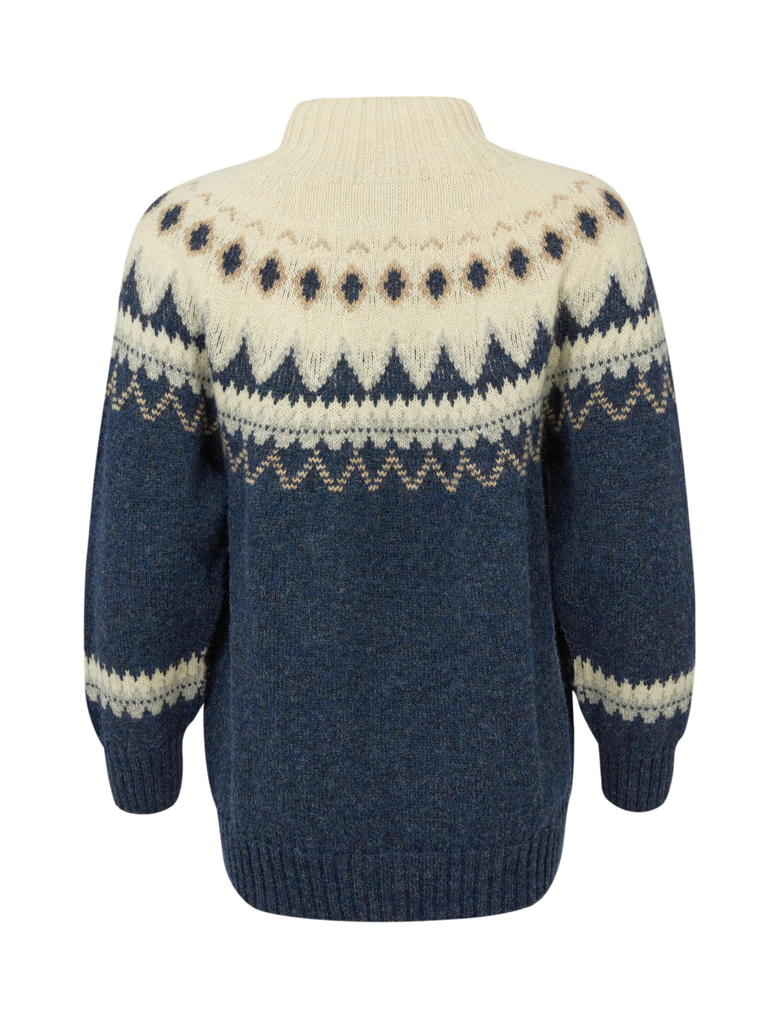 Pure Wool Fair Isle Funnel Neck Jumper 2 of 7