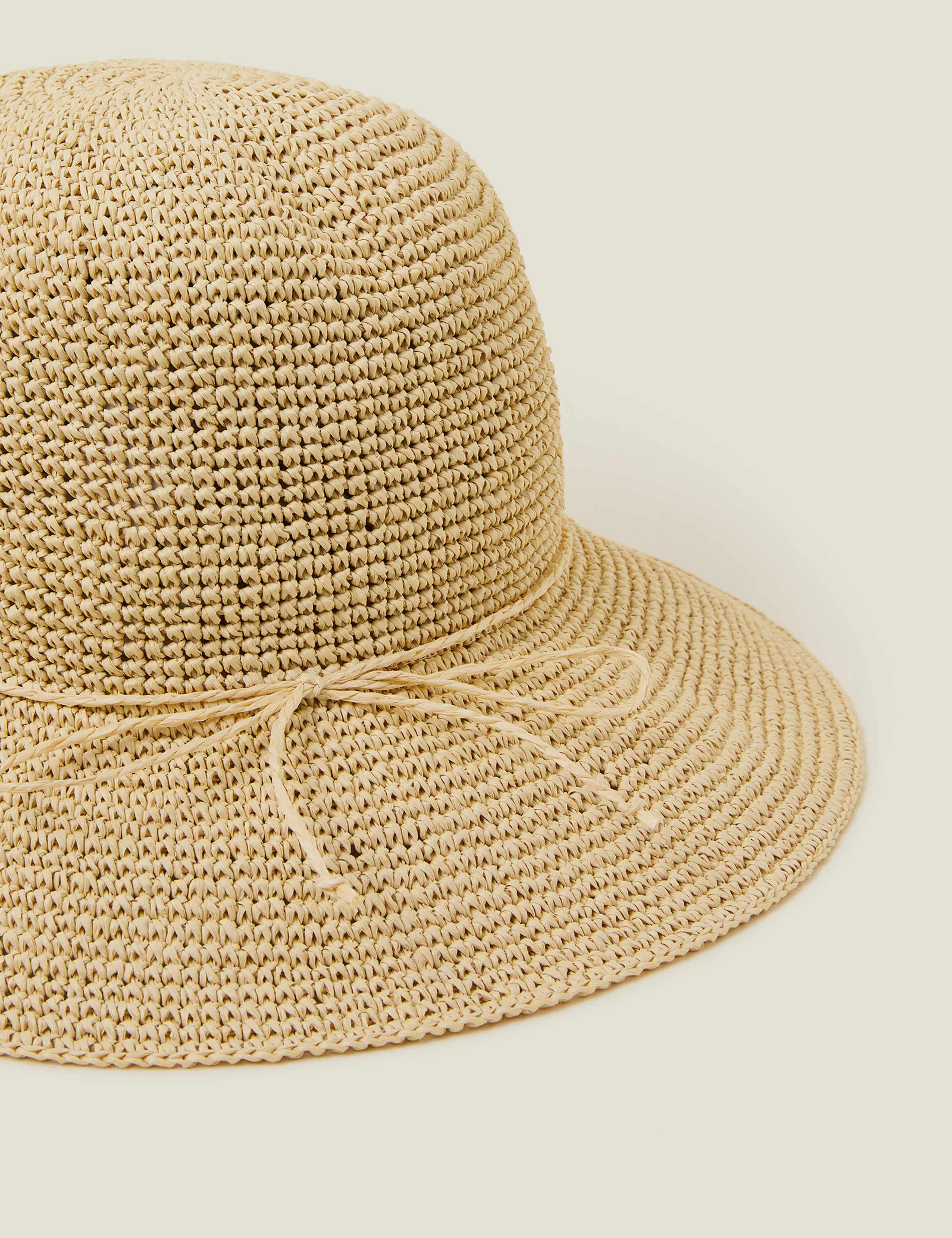 Straw Wide Brim Bucket Hat 2 of 3