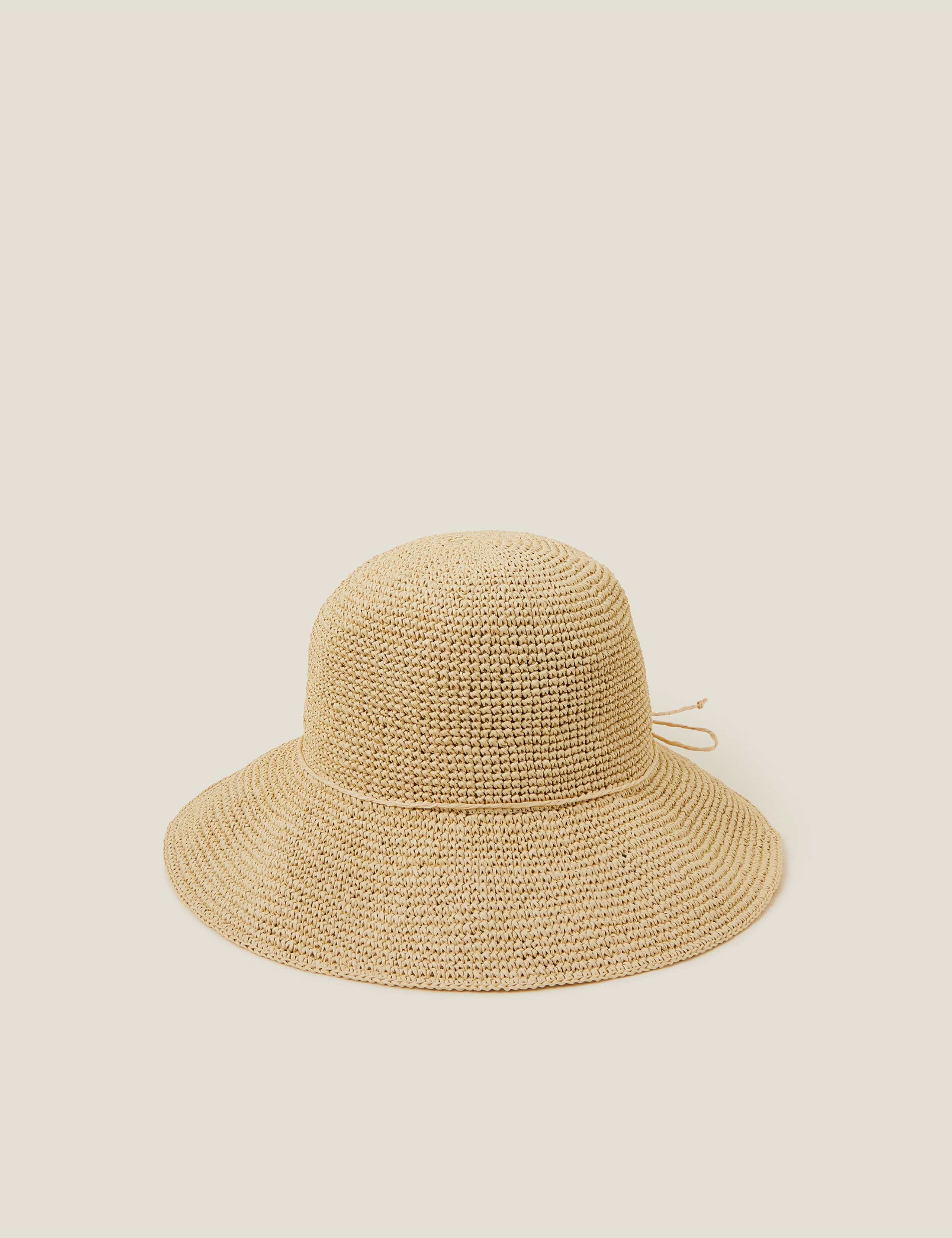 Straw Wide Brim Bucket Hat 3 of 3
