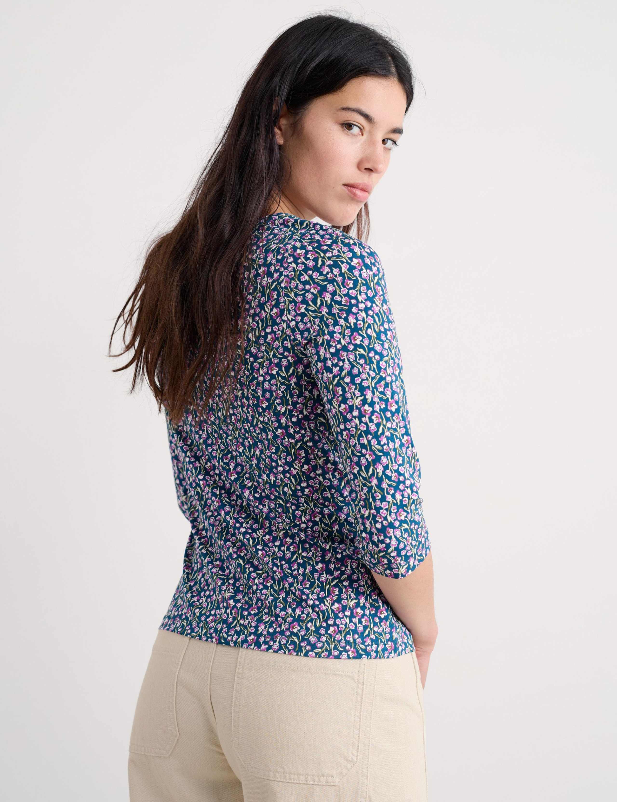 Cotton Rich Ditsy Floral Slim Top 4 of 5