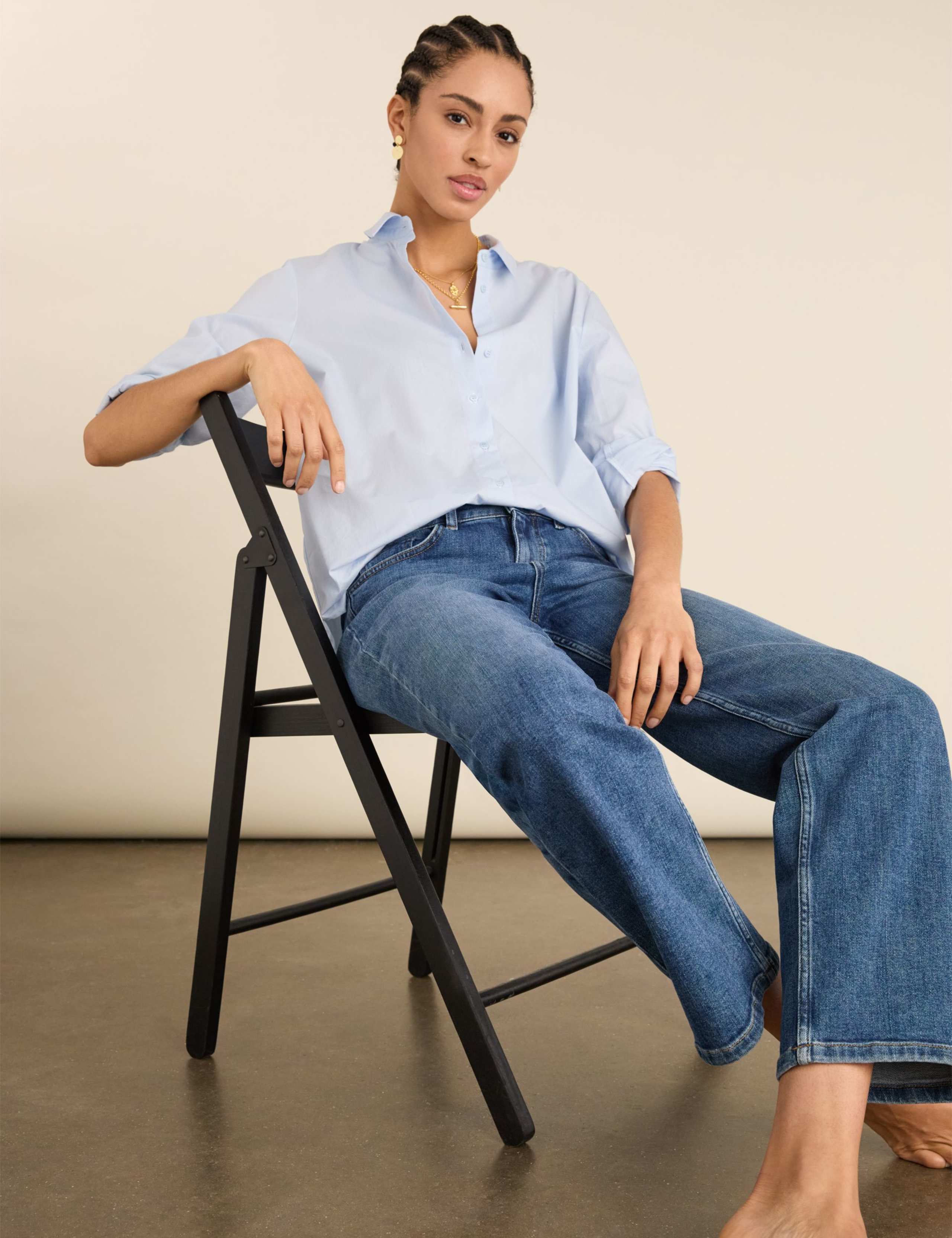 High Waisted Straight Leg Jeans 3 of 5