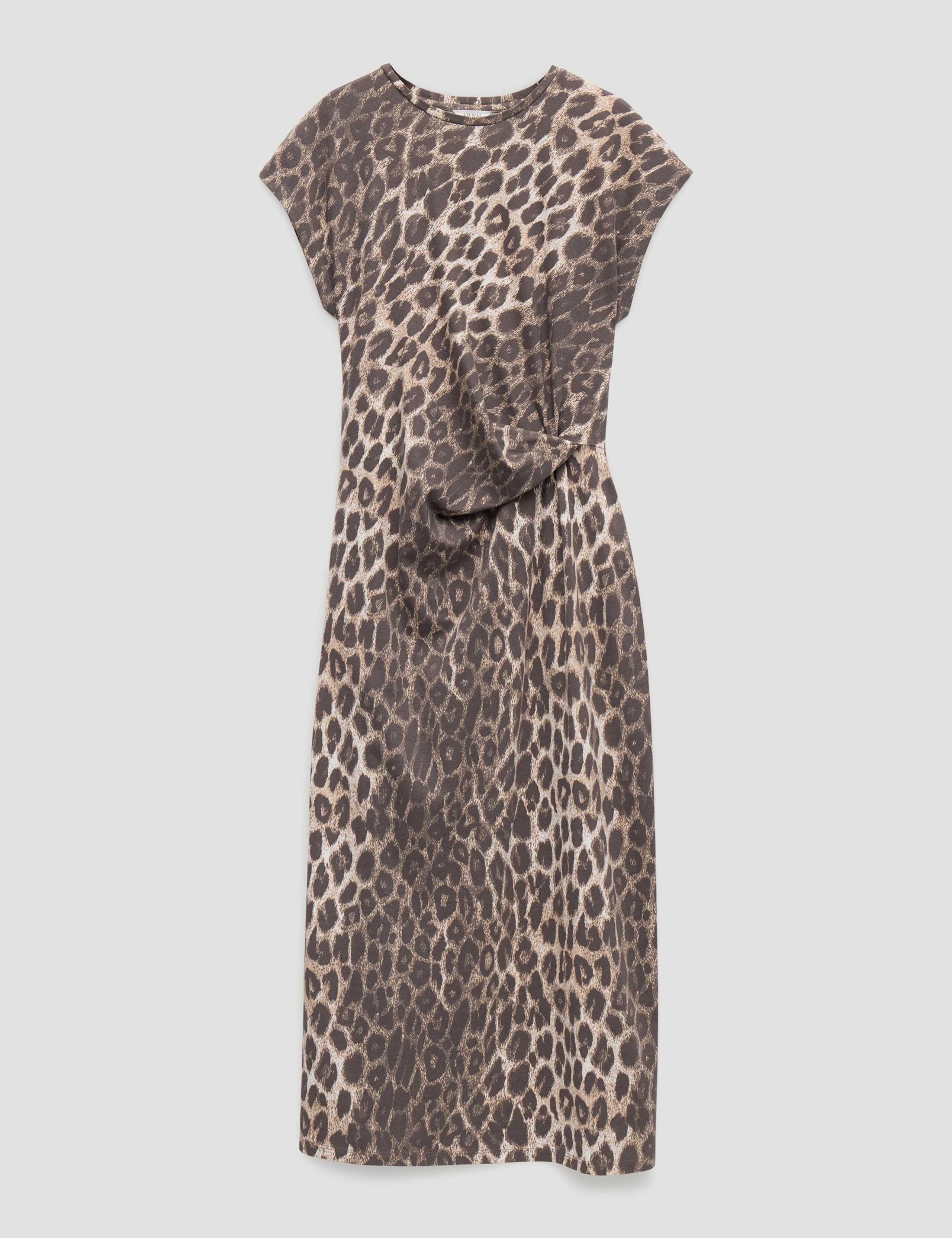 Pure Cotton Leopard Print Midi Column Dress 2 of 5