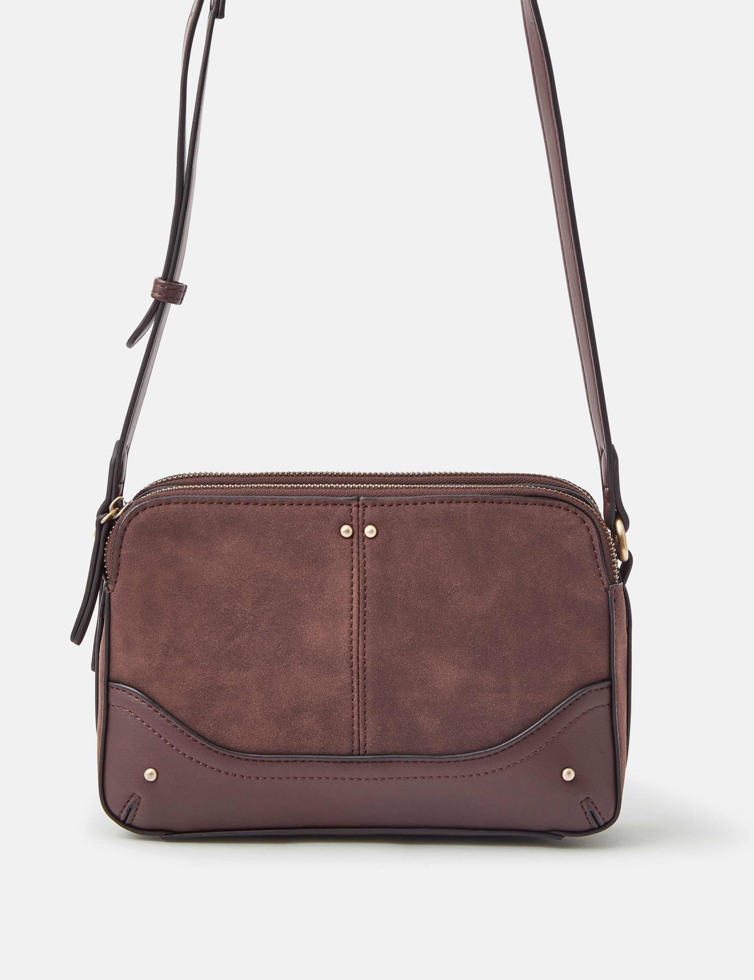 Faux Suede Cross Body Bag 1 of 4