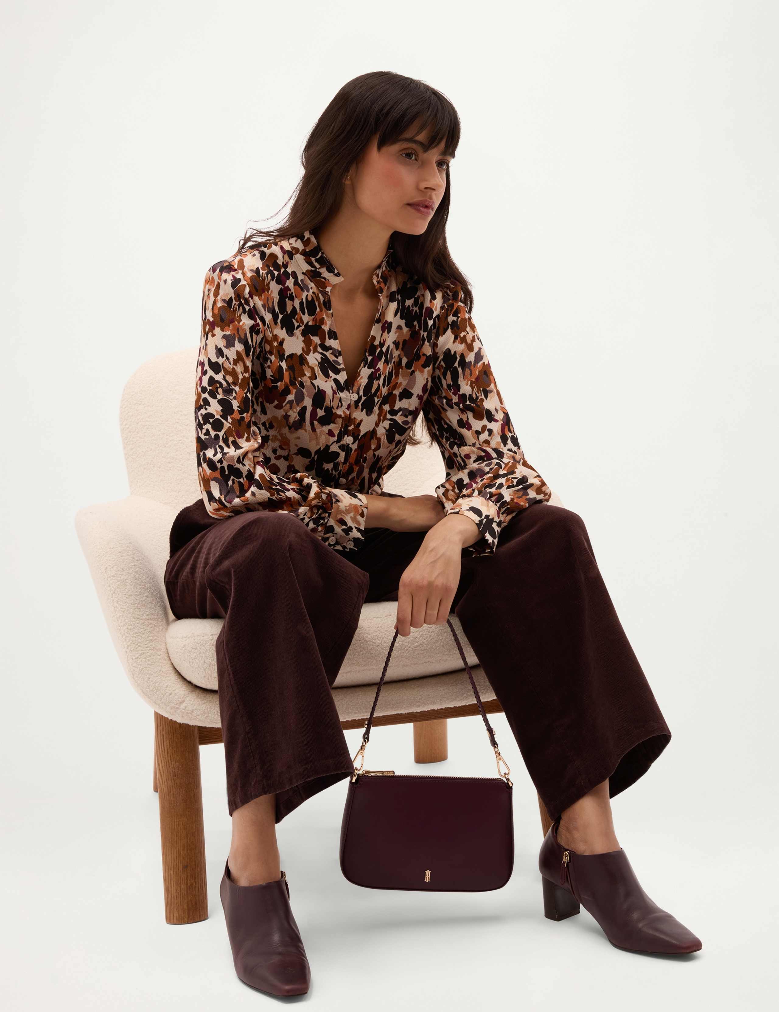 Textured Collared Neck Blouson Sleeve Blouse 3 of 6