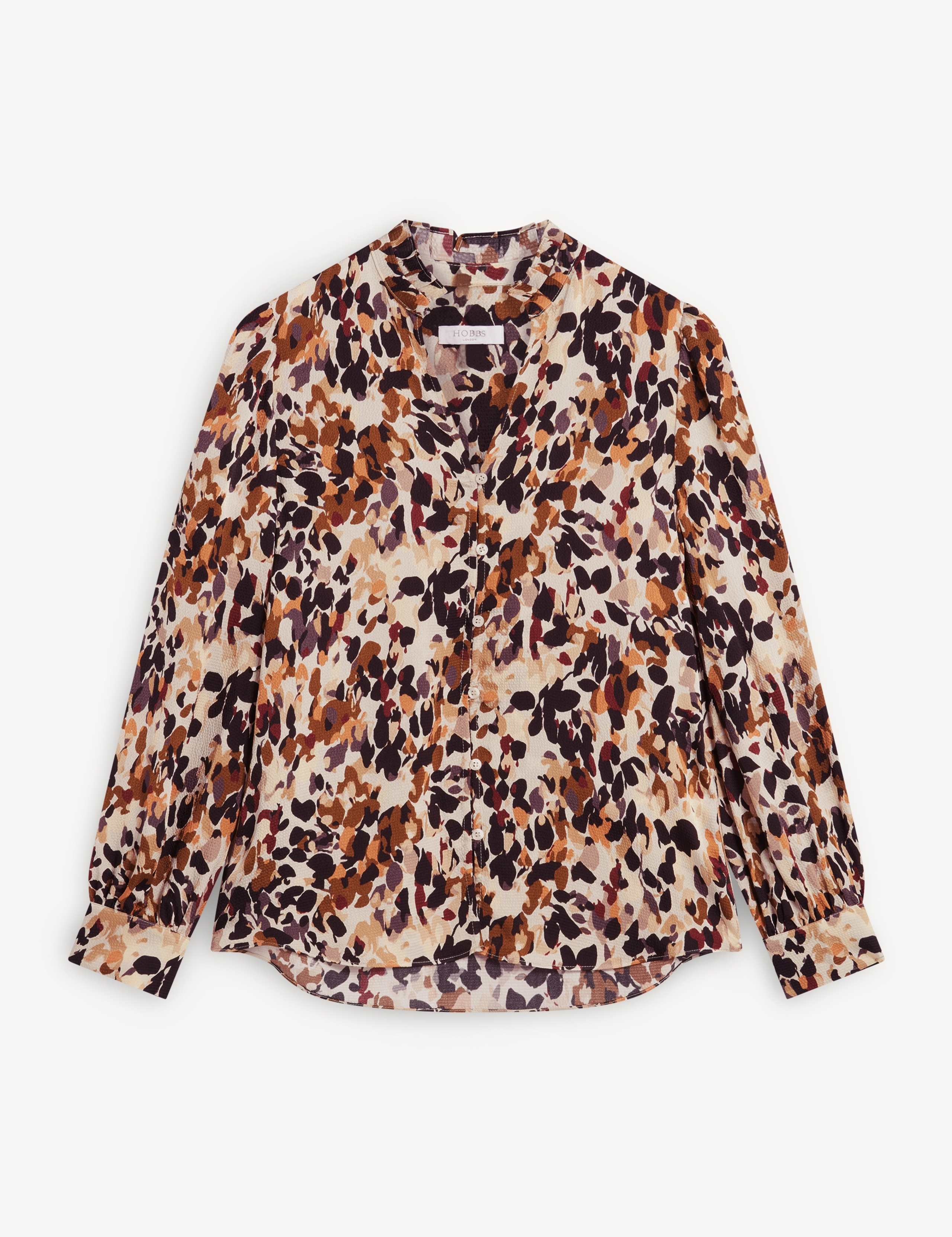 Textured Collared Neck Blouson Sleeve Blouse 2 of 6
