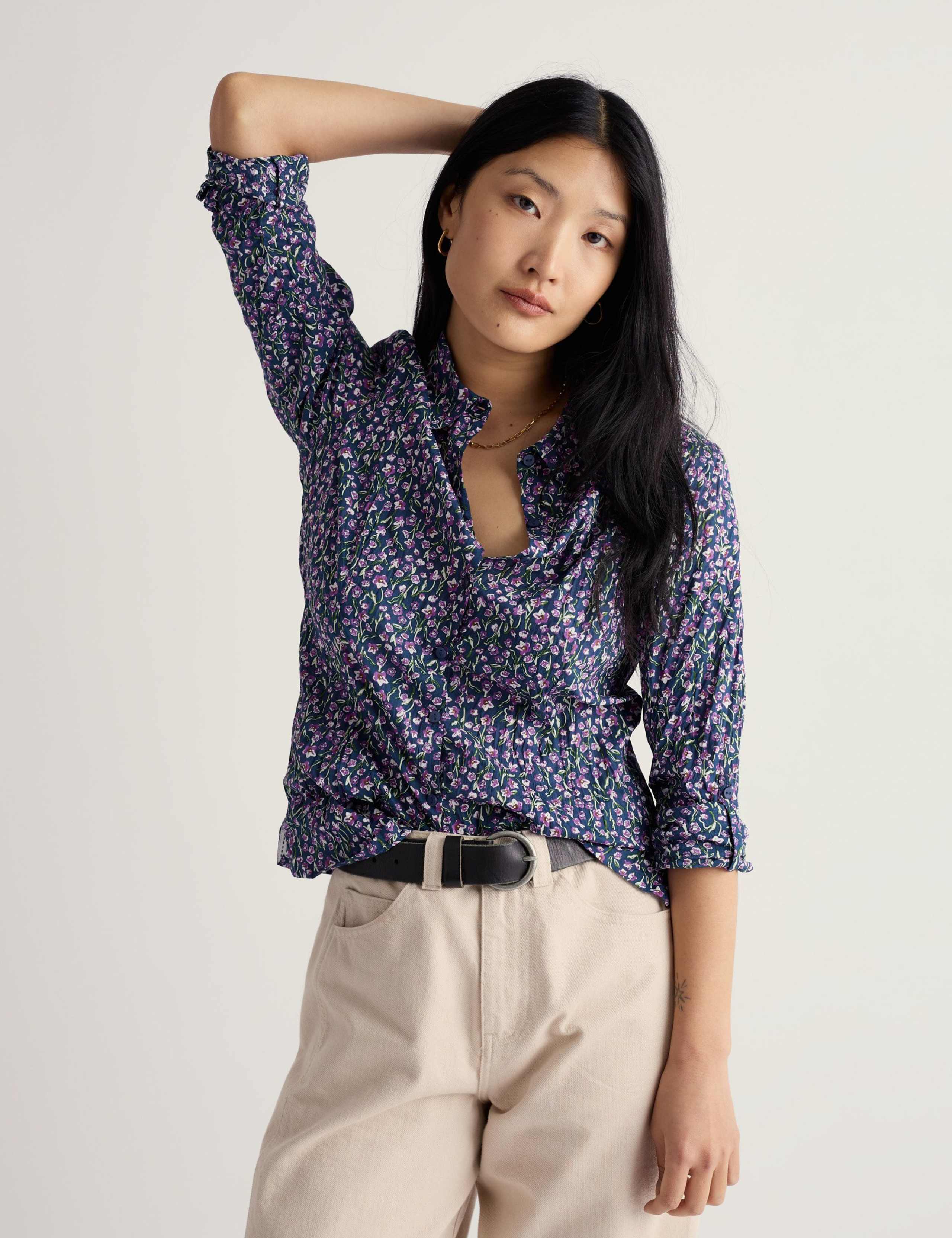 Pure Cotton Floral Collared Shirt 3 of 6