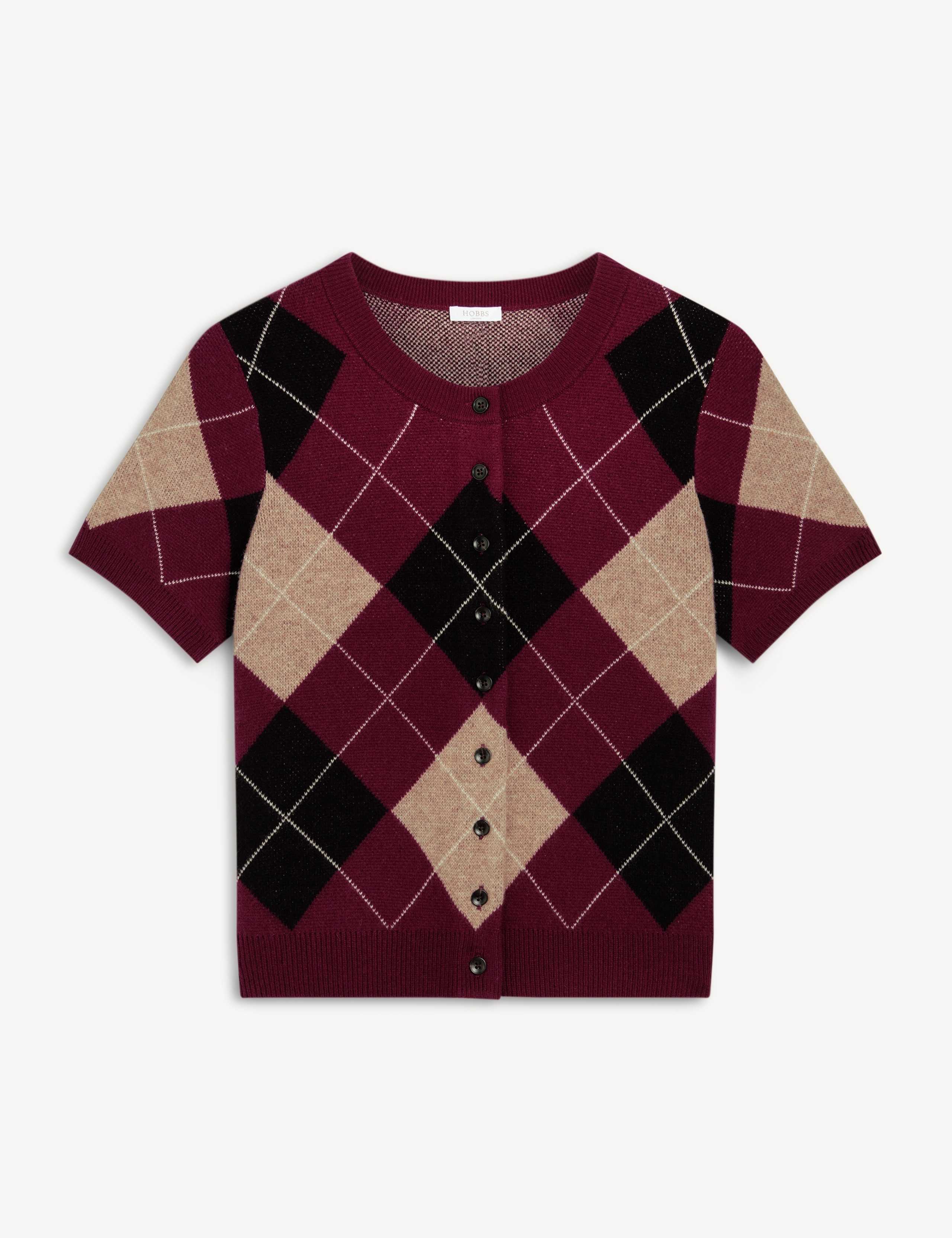 Wool Blend Argyle Cadigan 2 of 6