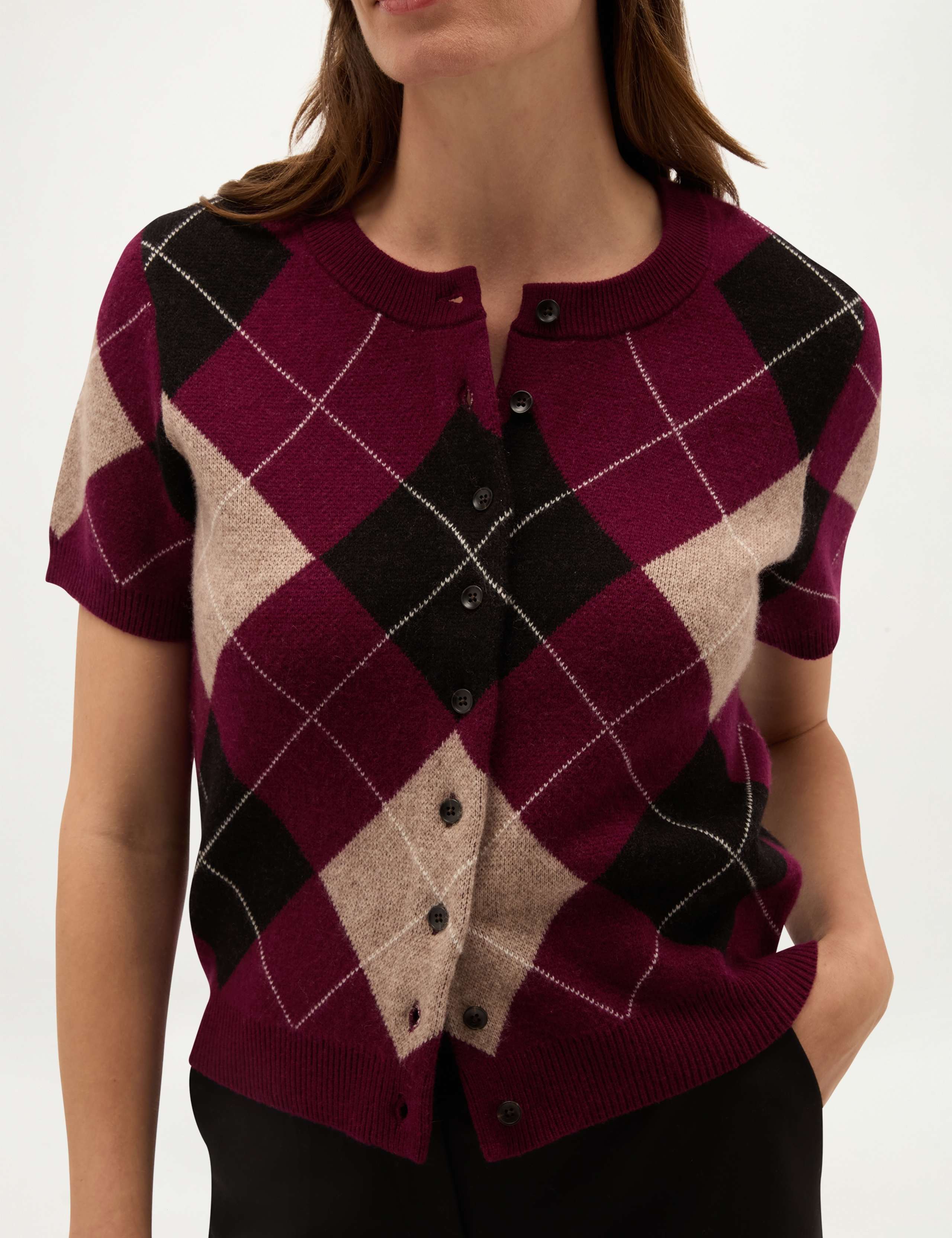 Wool Blend Argyle Cadigan 6 of 6