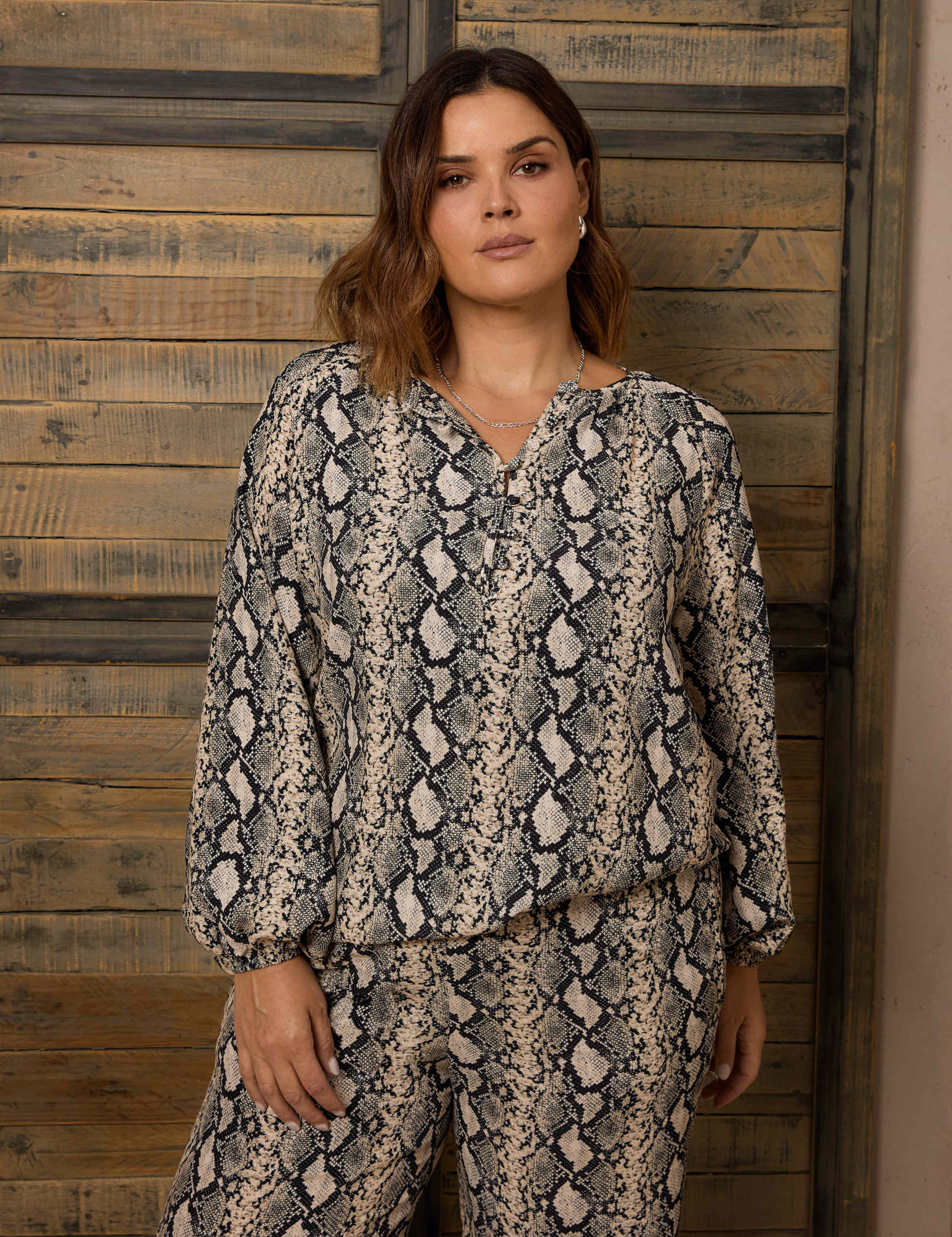 Animal Print V-Neck Button Through Blouse 3 of 6