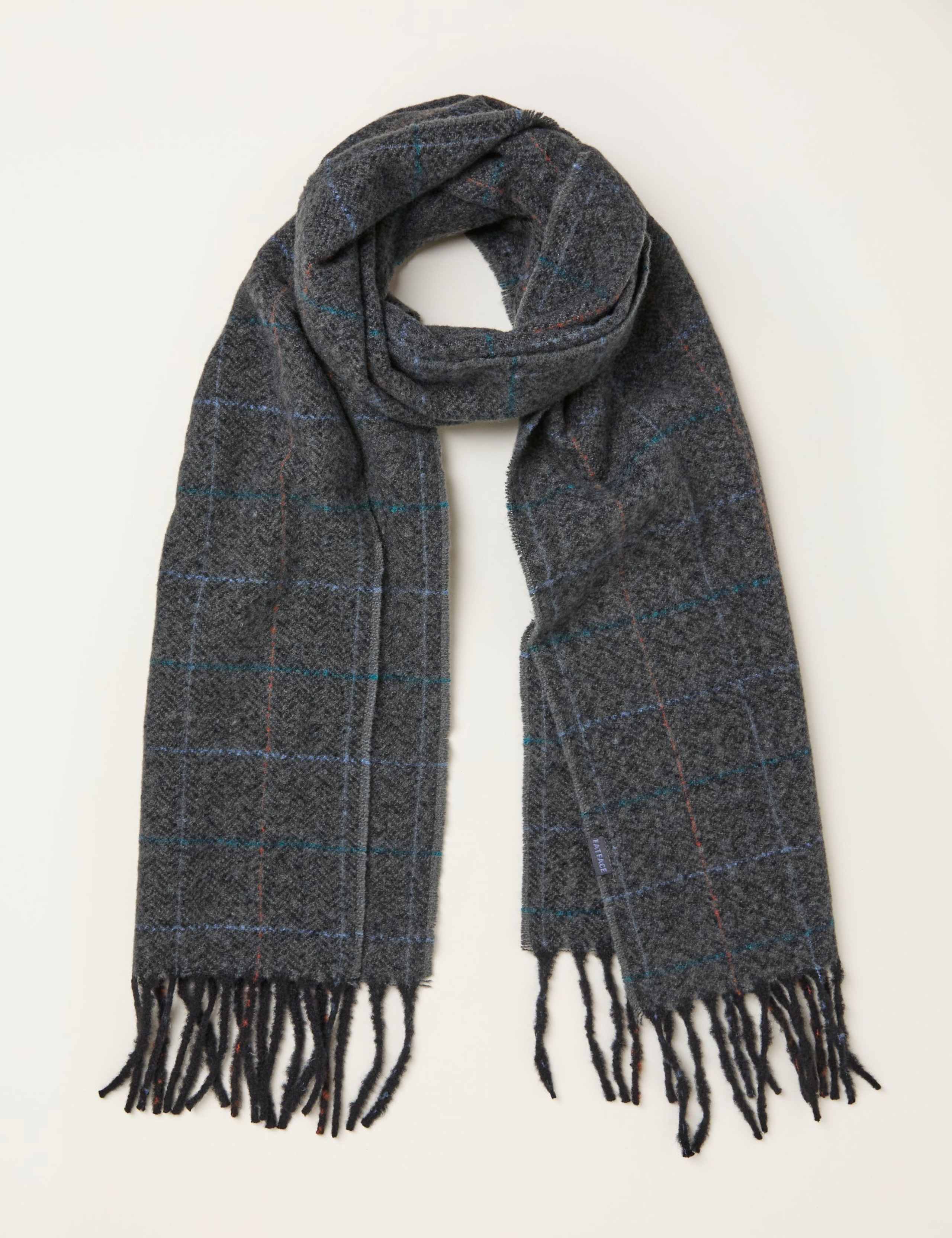 Checked Tassel Scarf 1 of 2