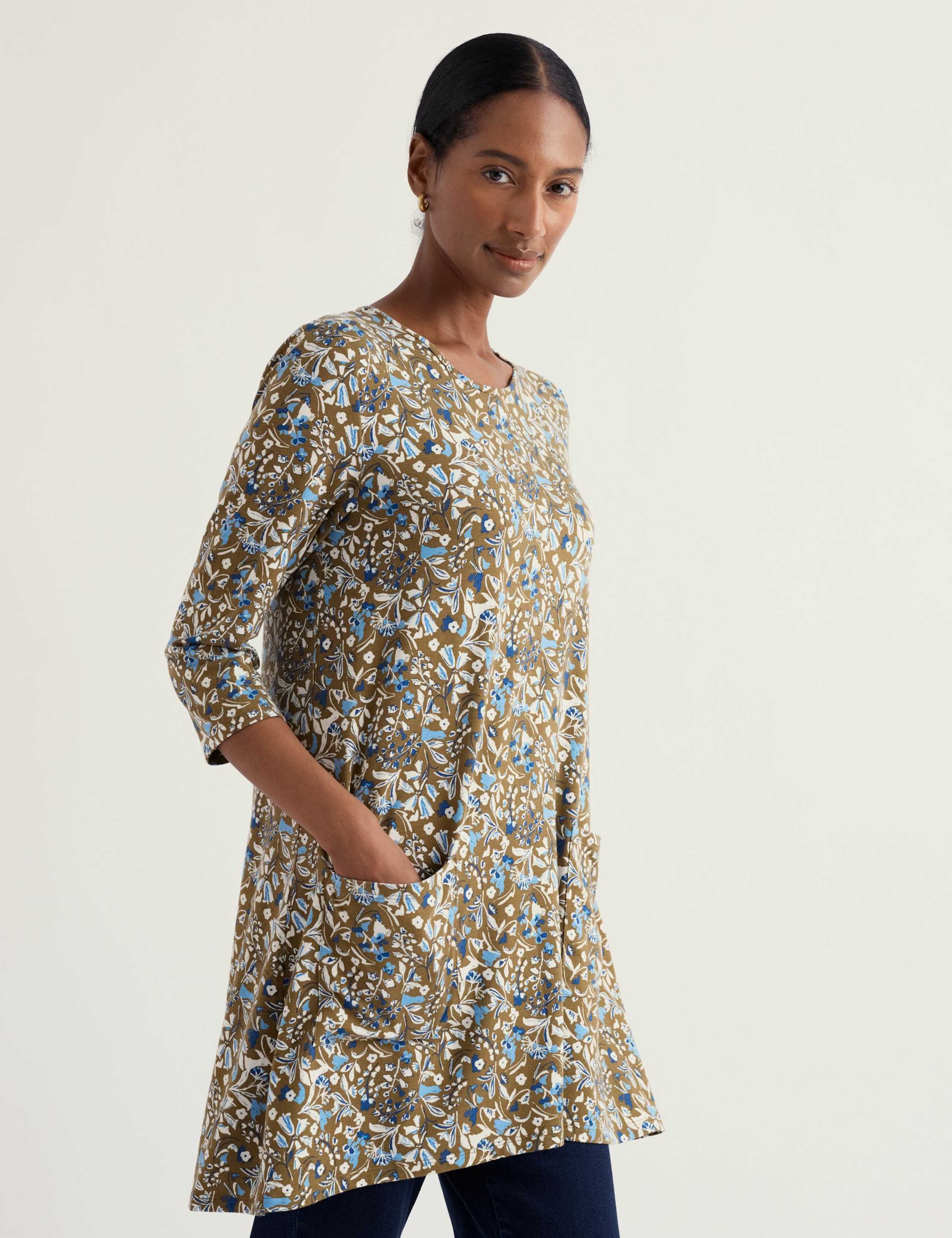 Floral Relaxed Tunic with Cotton 3 of 5
