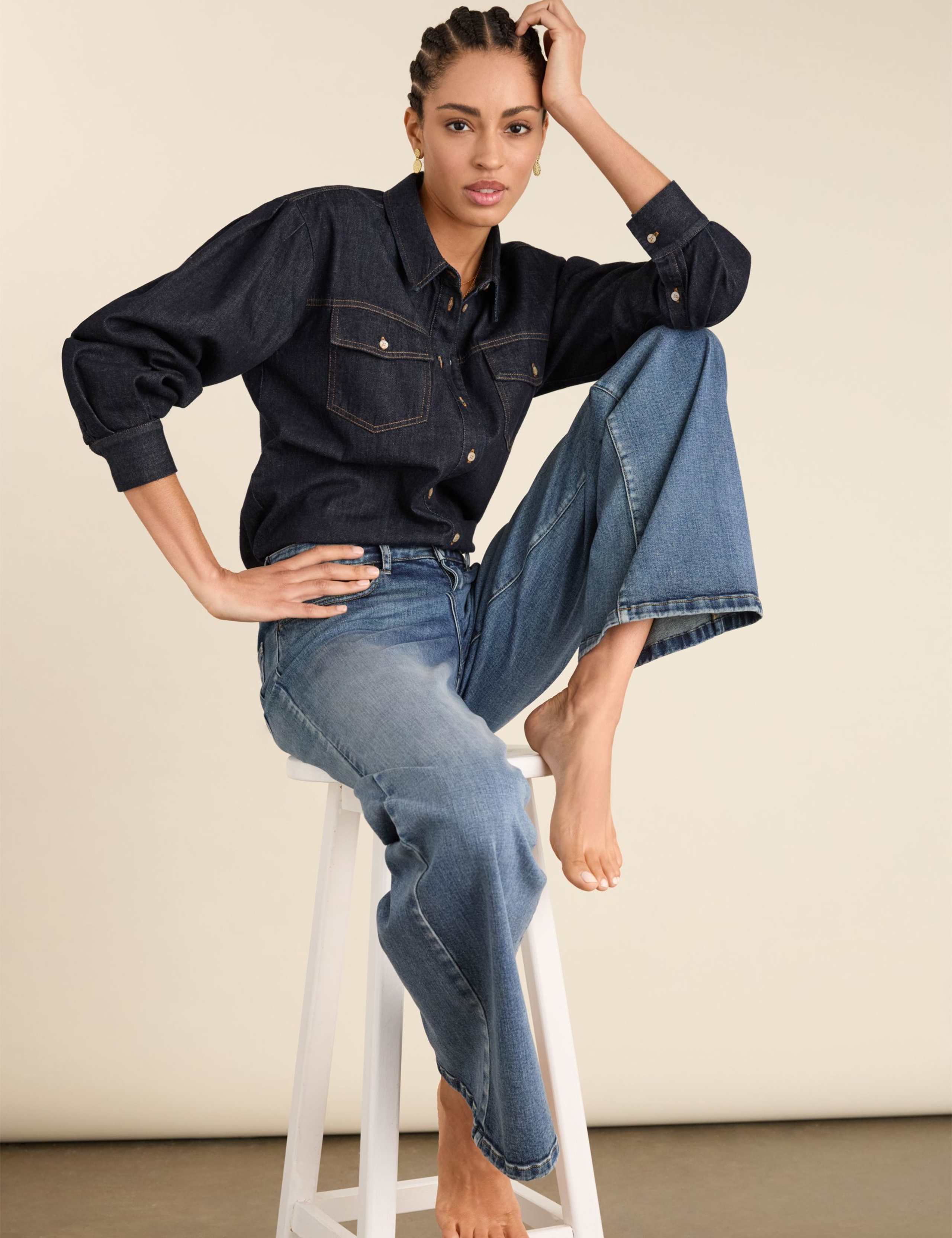 Stretch High Waisted Wide Leg Jeans 5 of 5