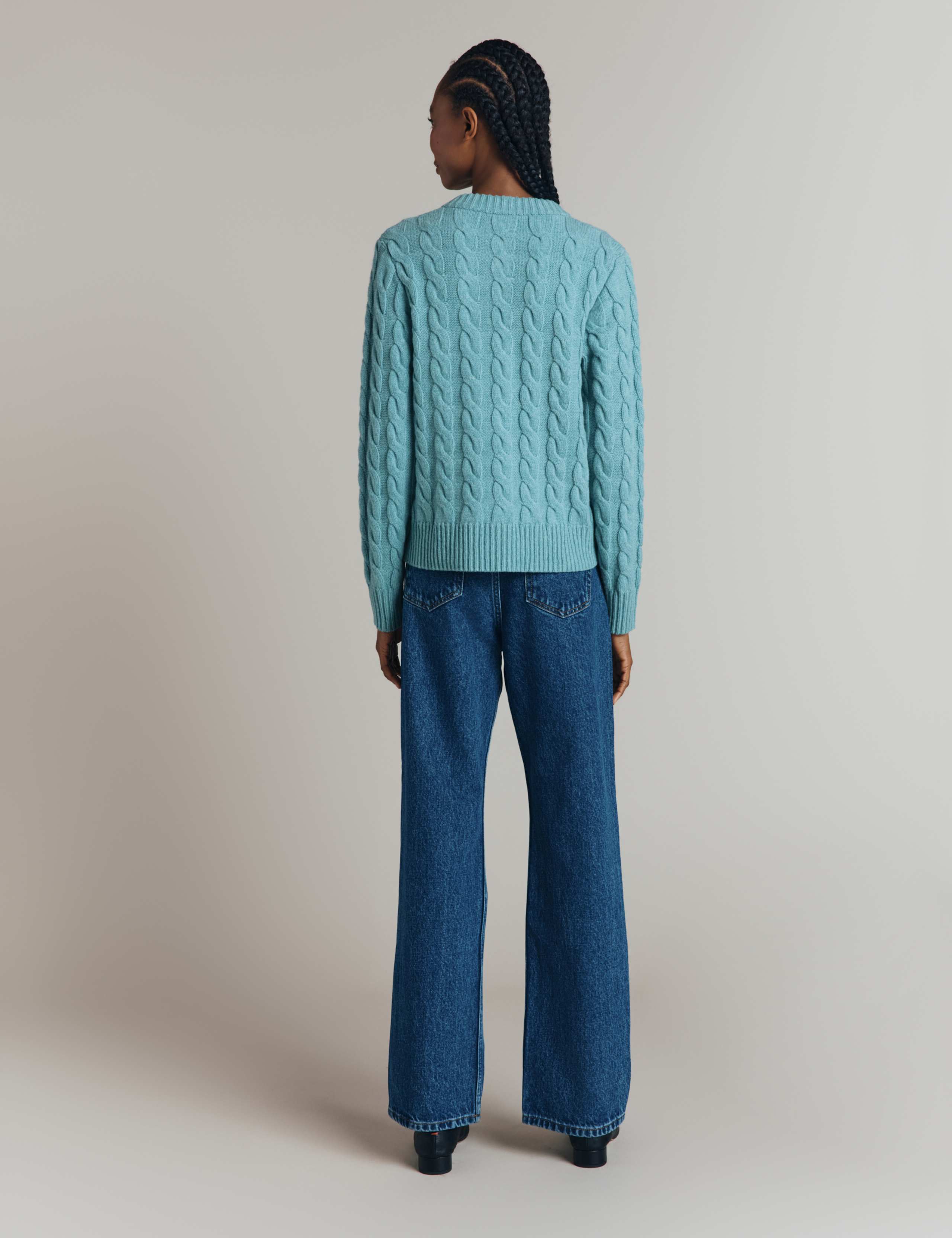 Wool Rich Cable Knit Cardigan 2 of 4