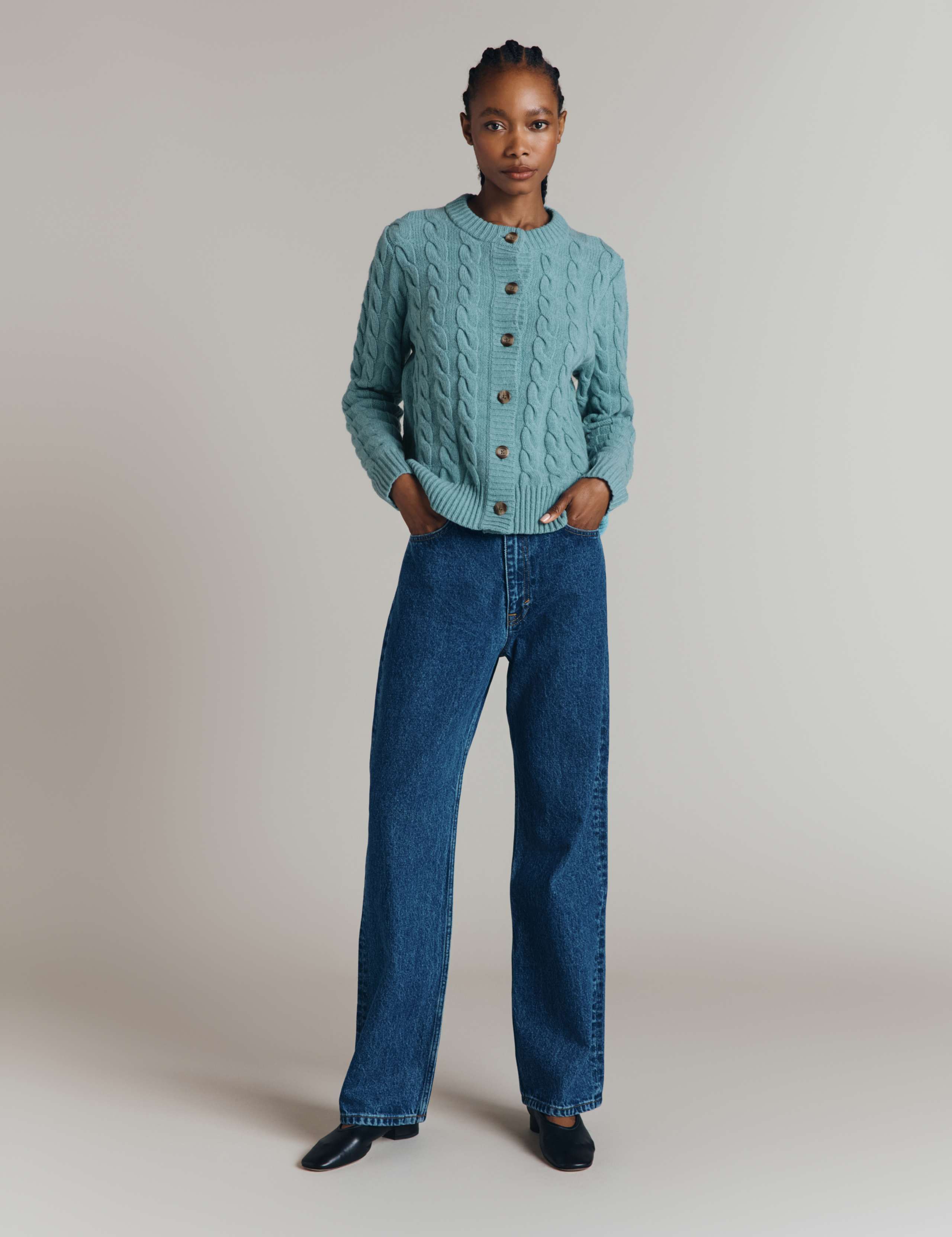 Wool Rich Cable Knit Cardigan 3 of 4