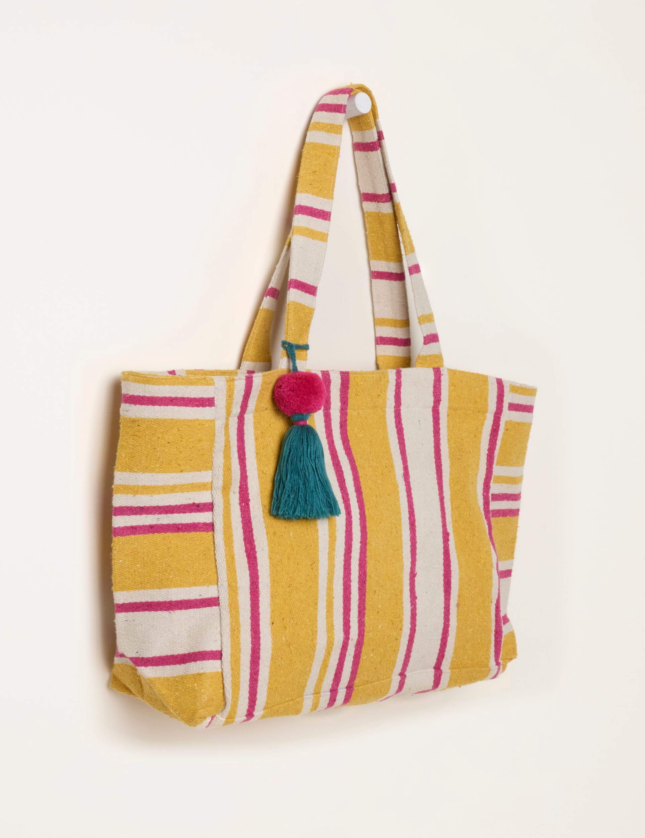 Cotton Blend Striped Tote Bag 3 of 4