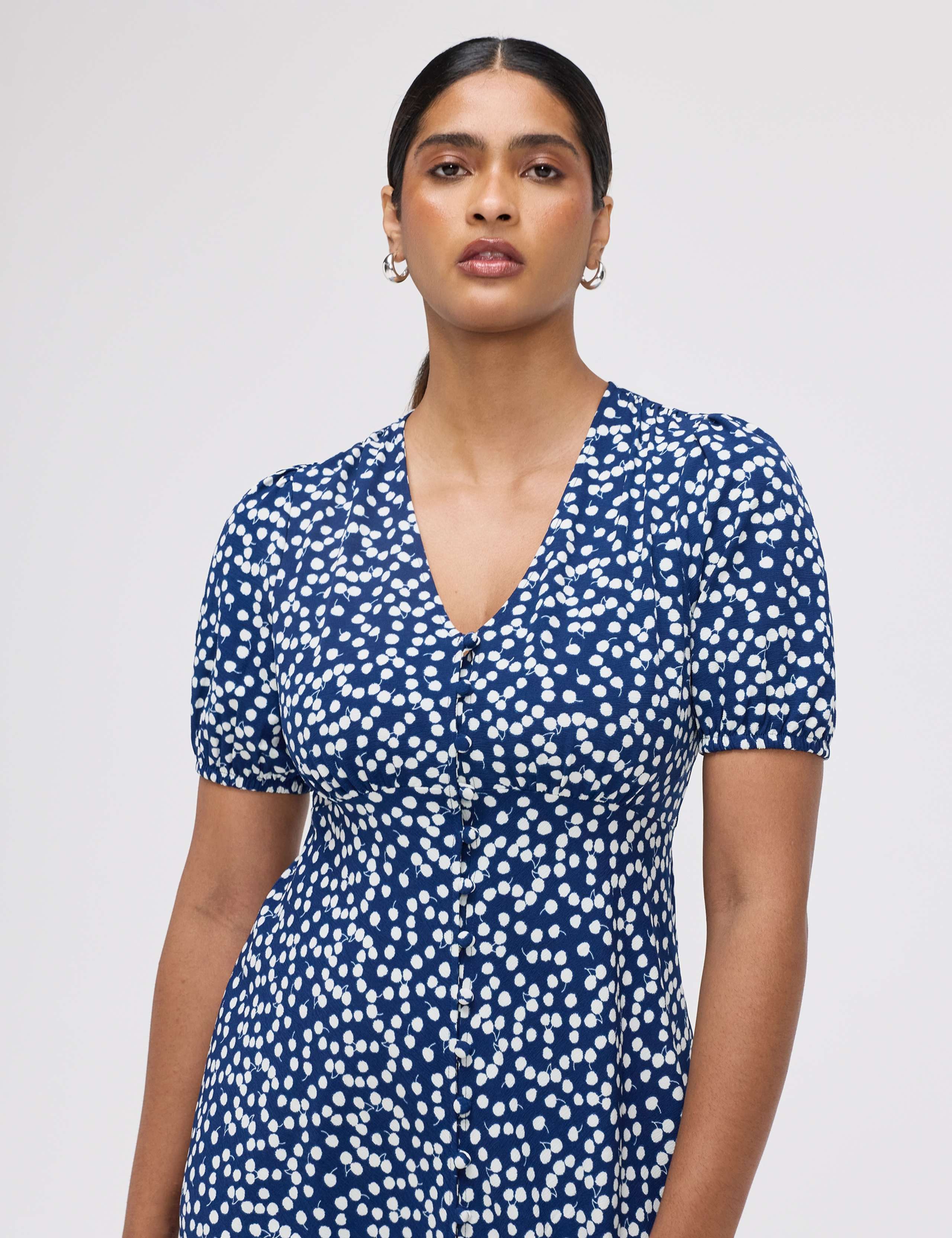 Printed V-Neck Mini Tea Dress 5 of 6