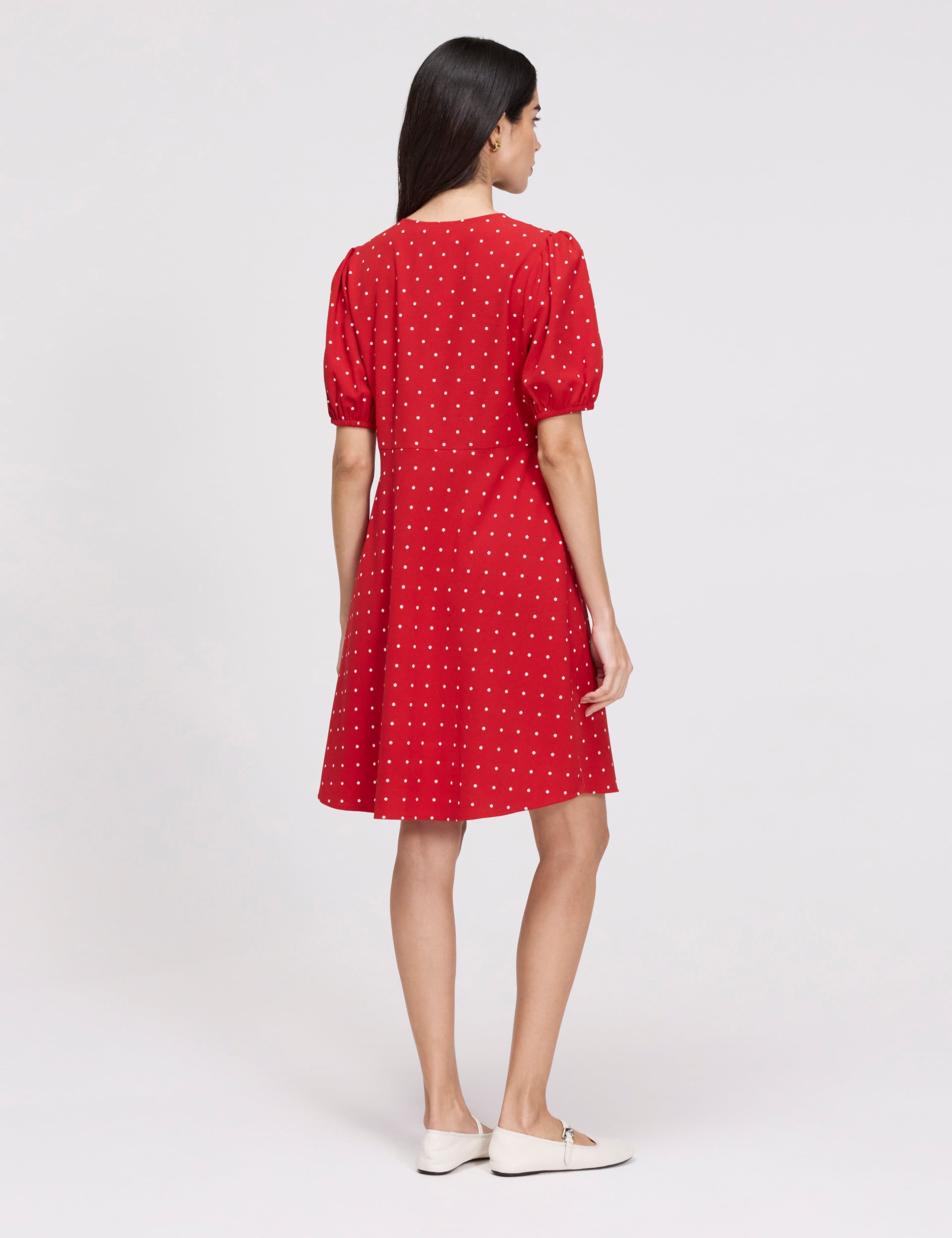 Polka Dot V-Neck Mini Tea Dress 7 of 7