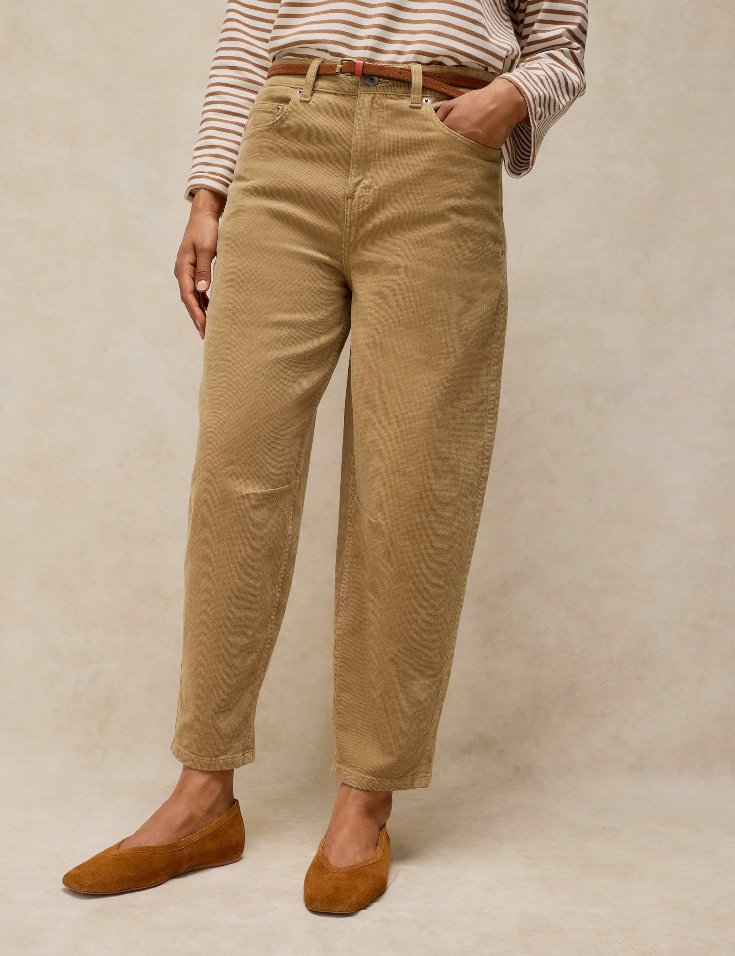 Cotton Rich Cord Barrel Leg Trousers 2 of 6