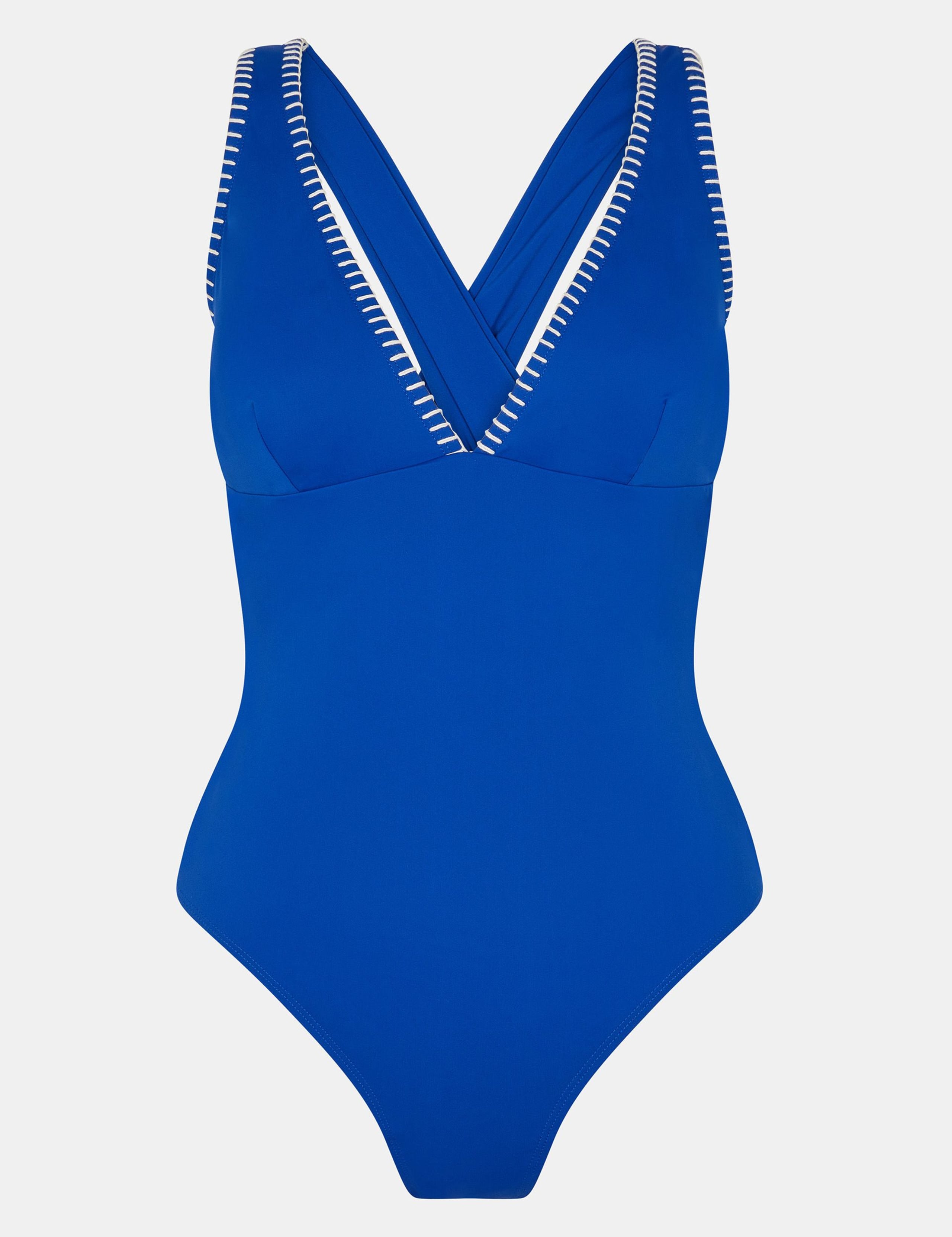 Blanket Stitch Plunge Swimsuit 2 of 4