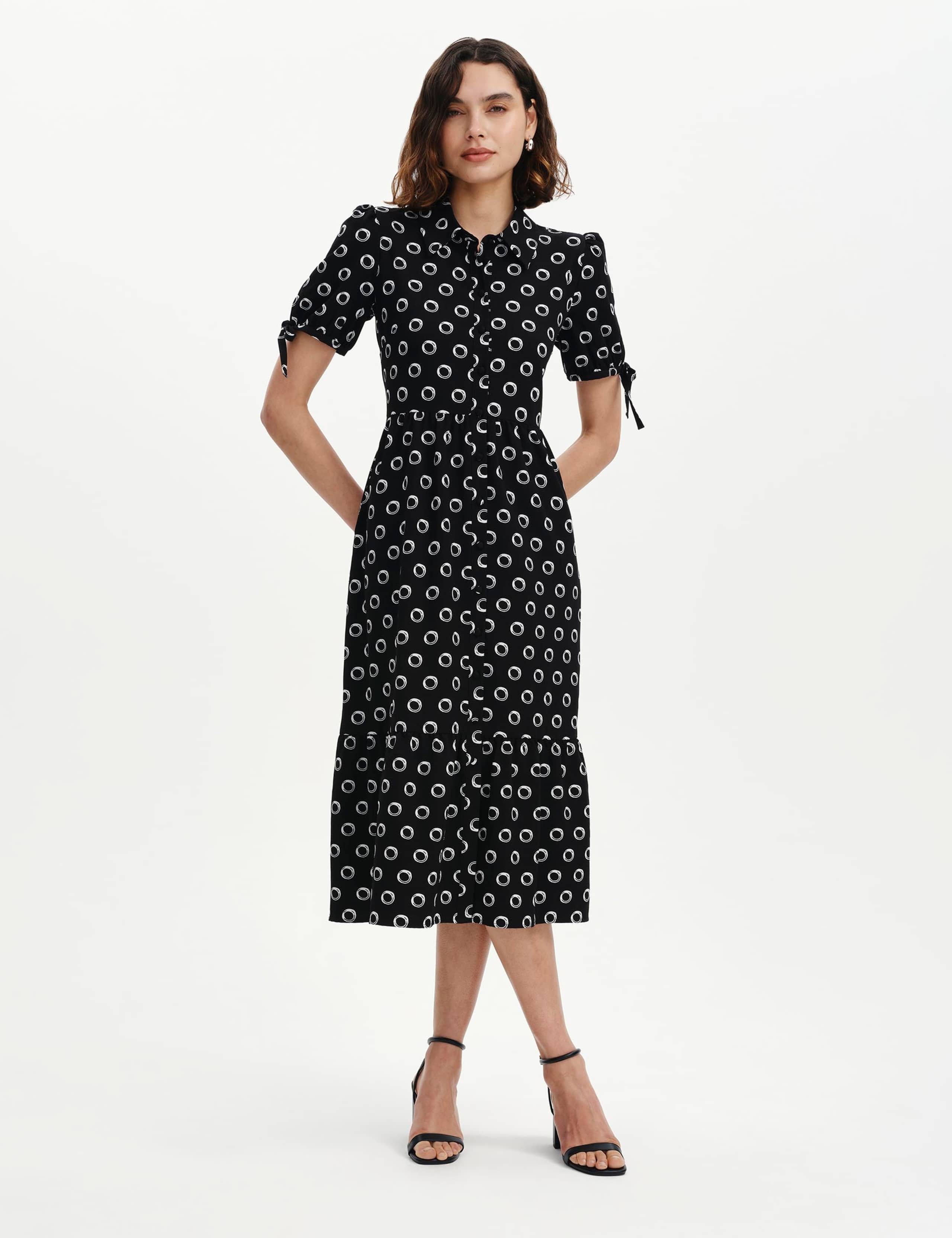 Printed Midi Tiered Shirt Dress 5 of 6
