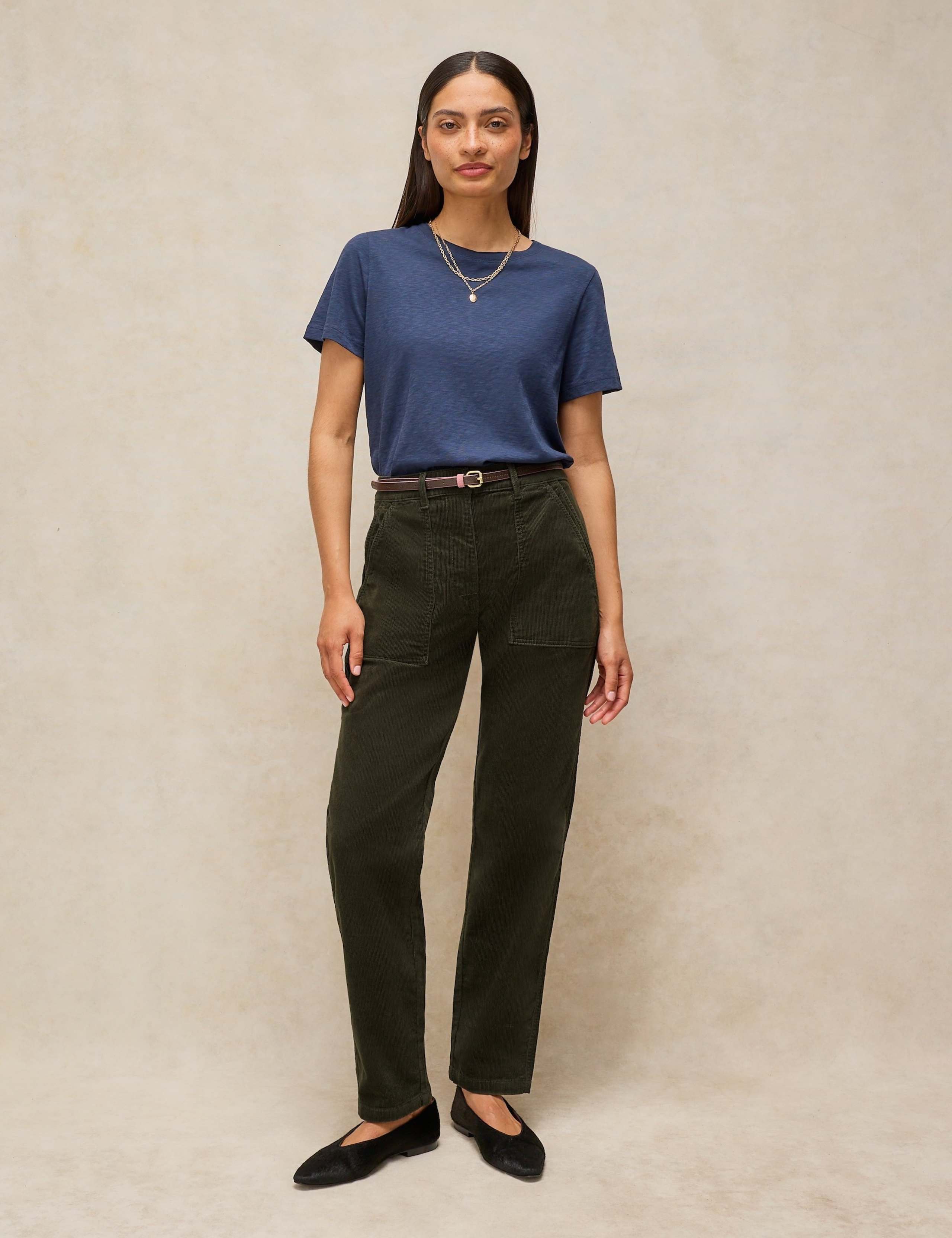 Cotton Rich Cord Tapered Trousers 3 of 6