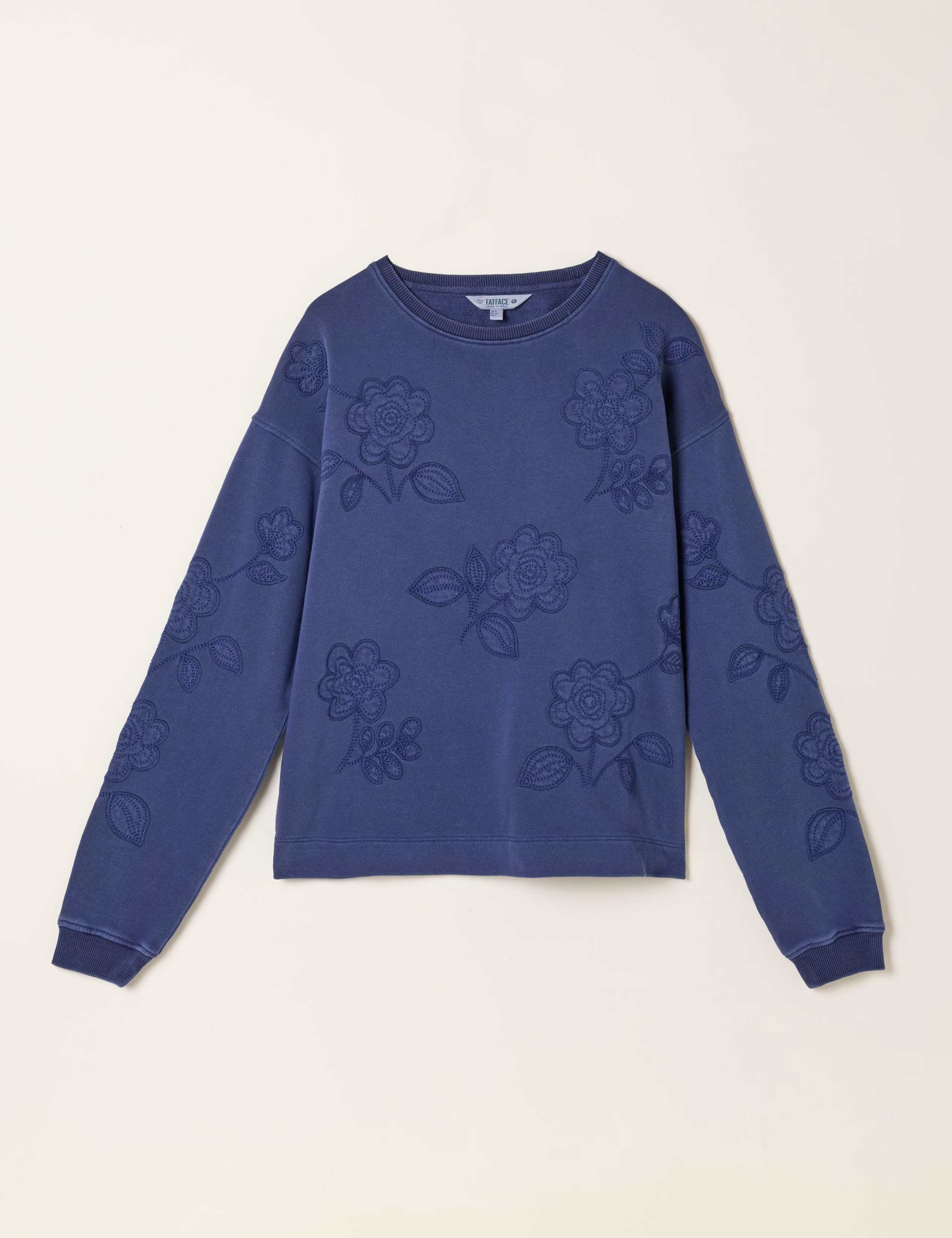 Pure Cotton Floral Applique Sweatshirt 2 of 6