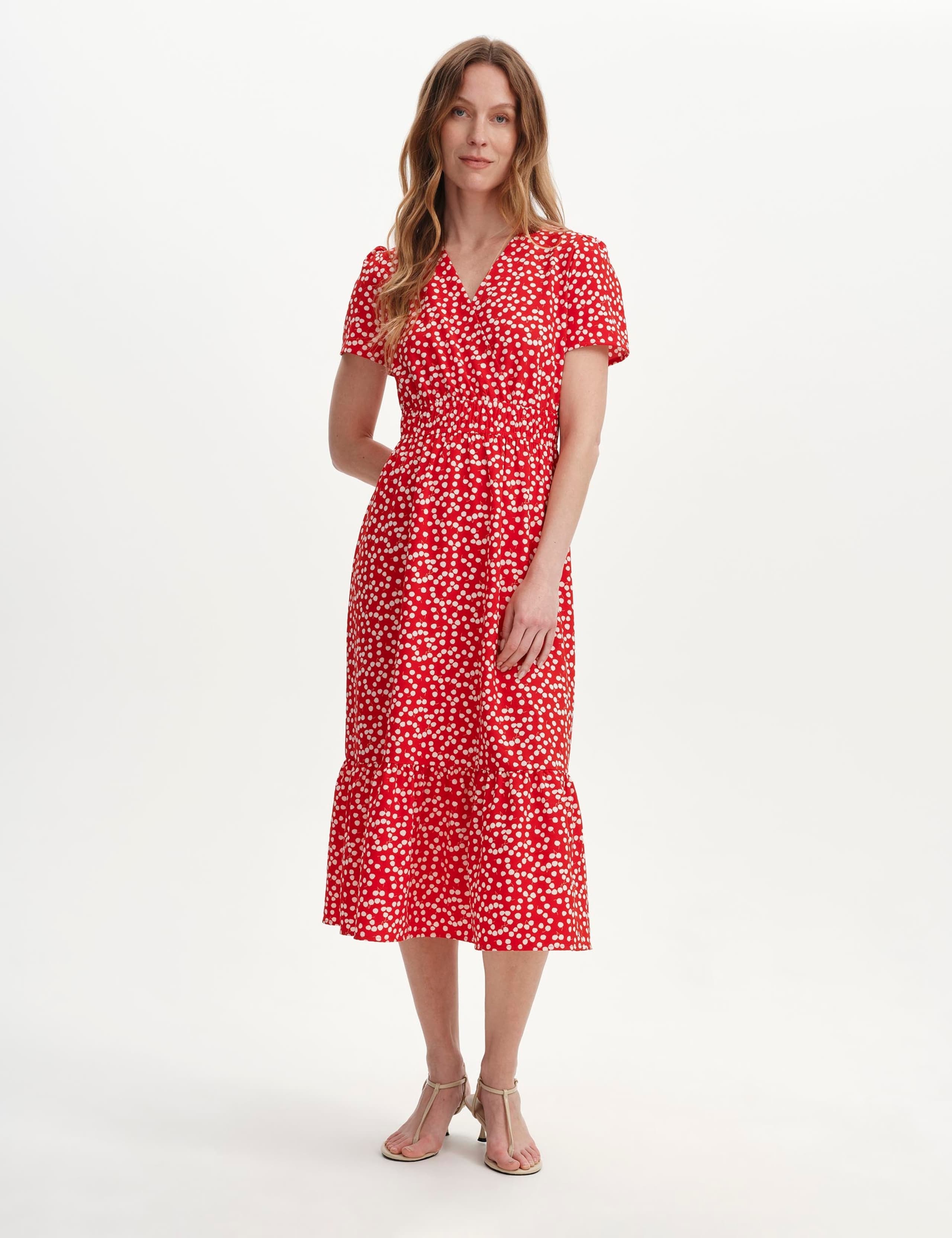 Printed V-Neck Midi Tea Dress 2 of 6