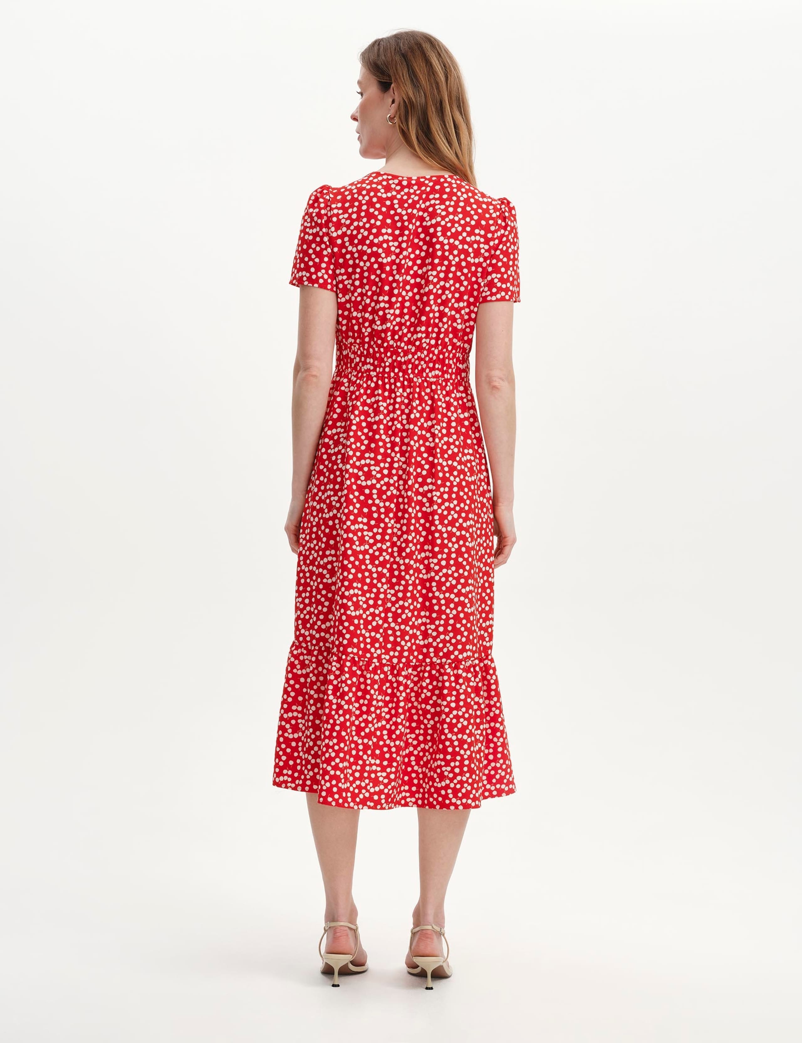 Printed V-Neck Midi Tea Dress 3 of 6