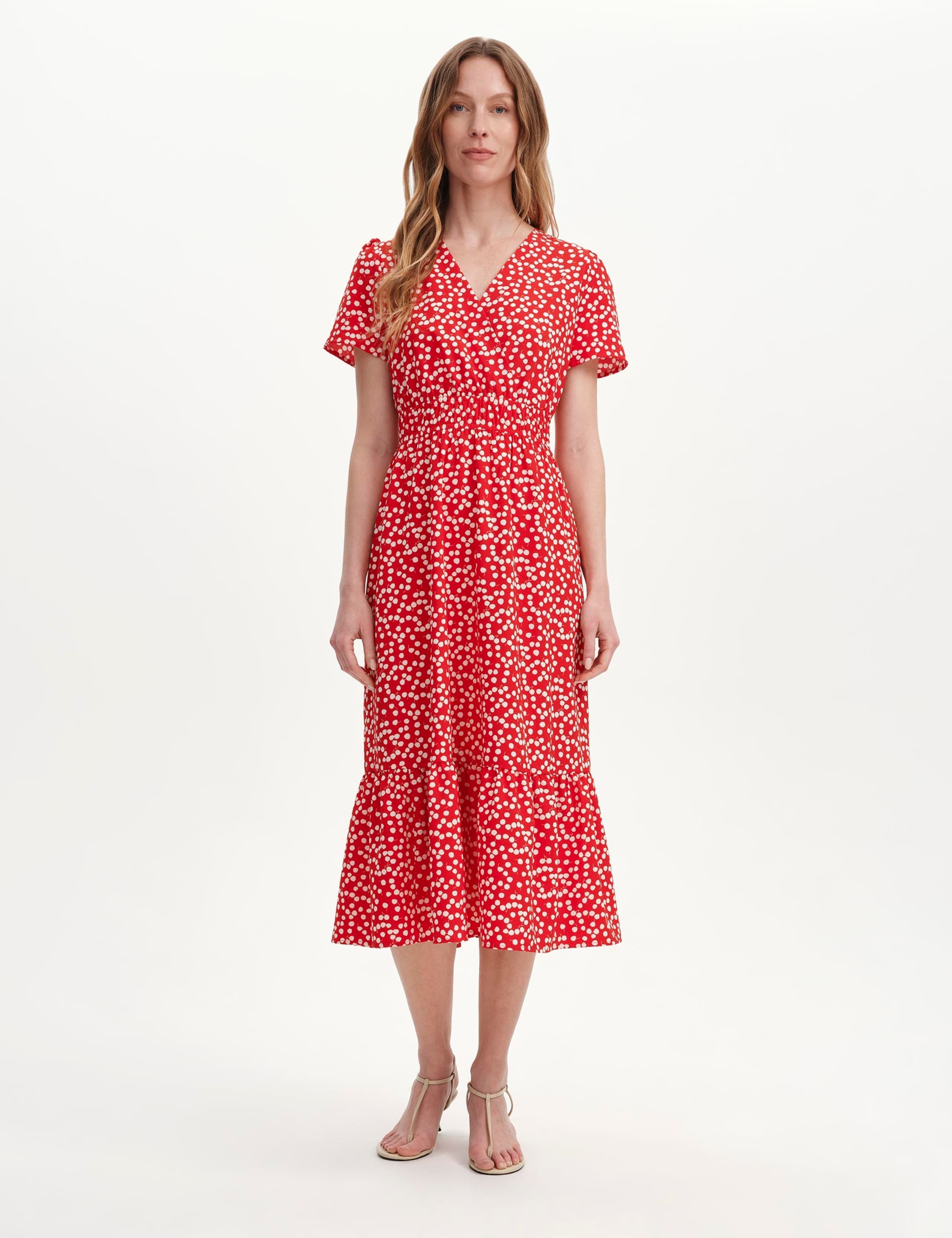 Printed V-Neck Midi Tea Dress 4 of 6