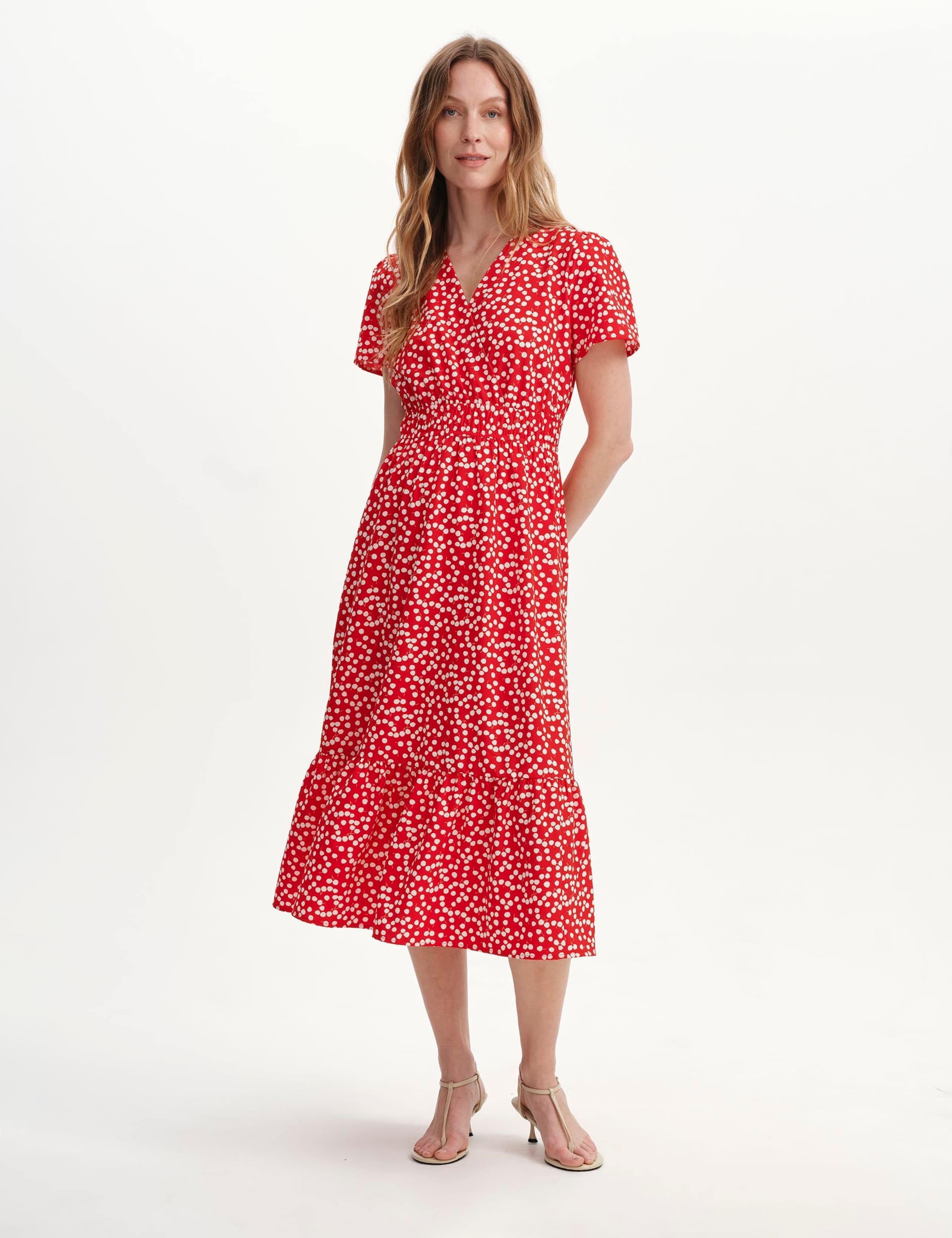 Printed V-Neck Midi Tea Dress 5 of 6