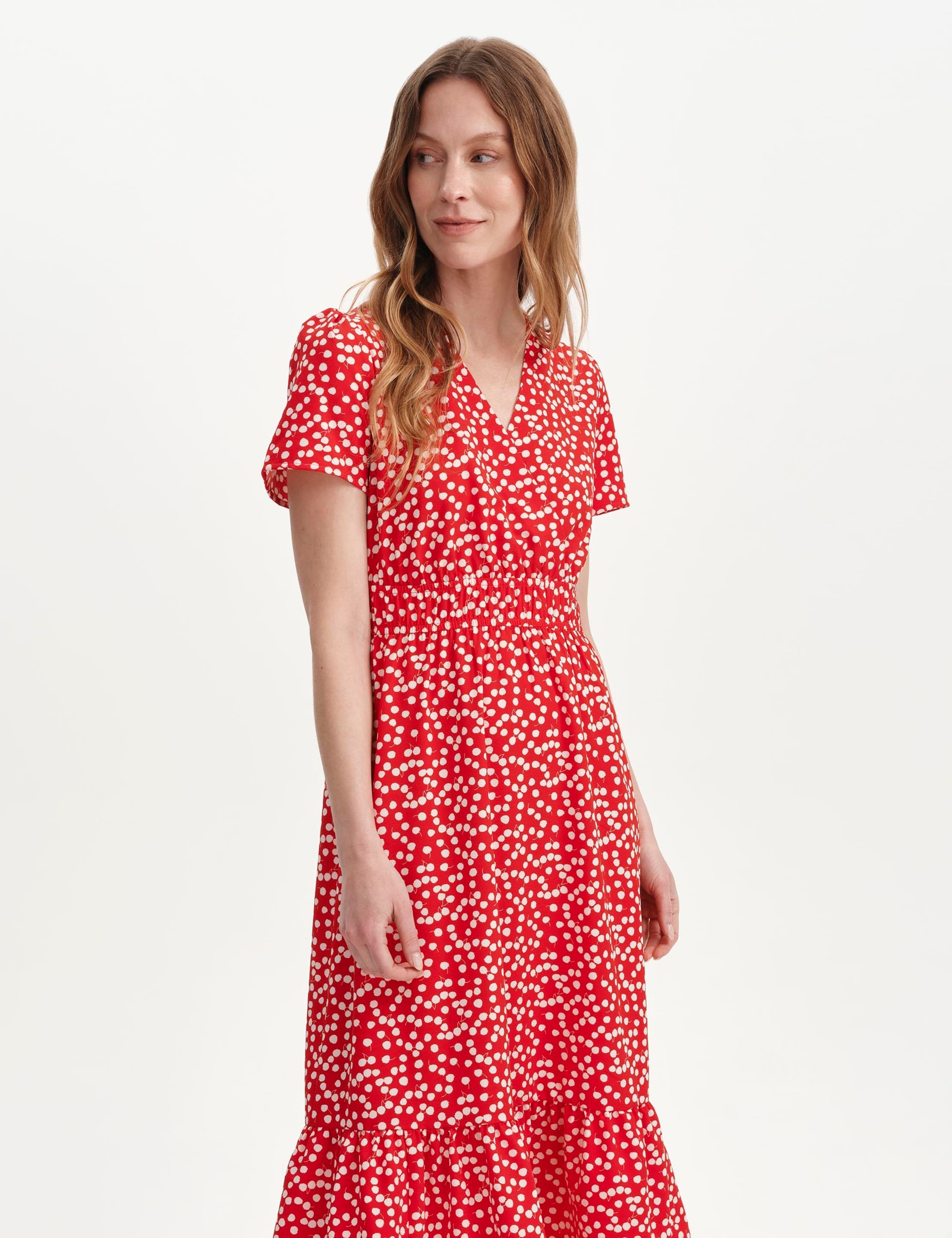 Printed V-Neck Midi Tea Dress 6 of 6