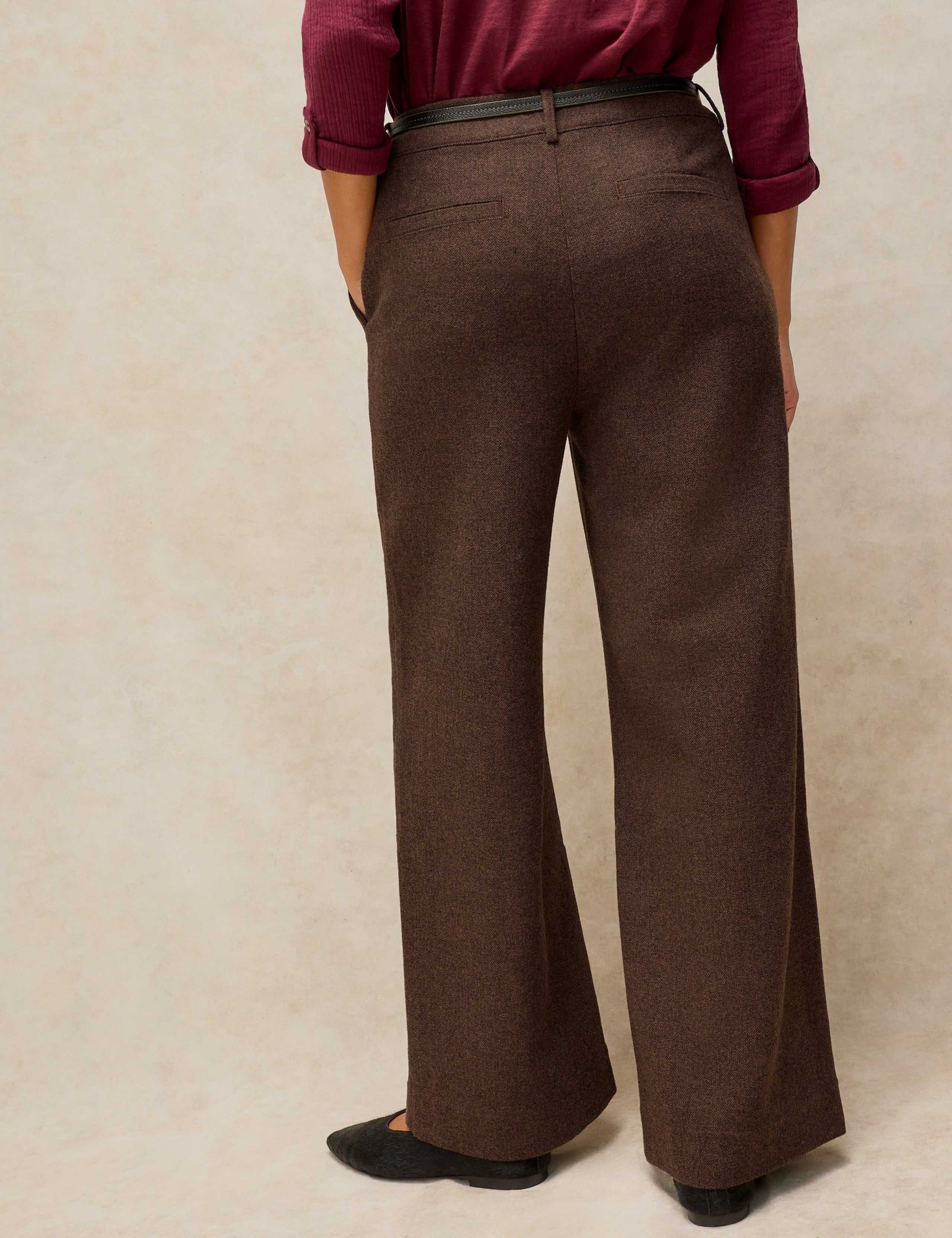 Tweed Wide Leg Trousers with Wool 4 of 6