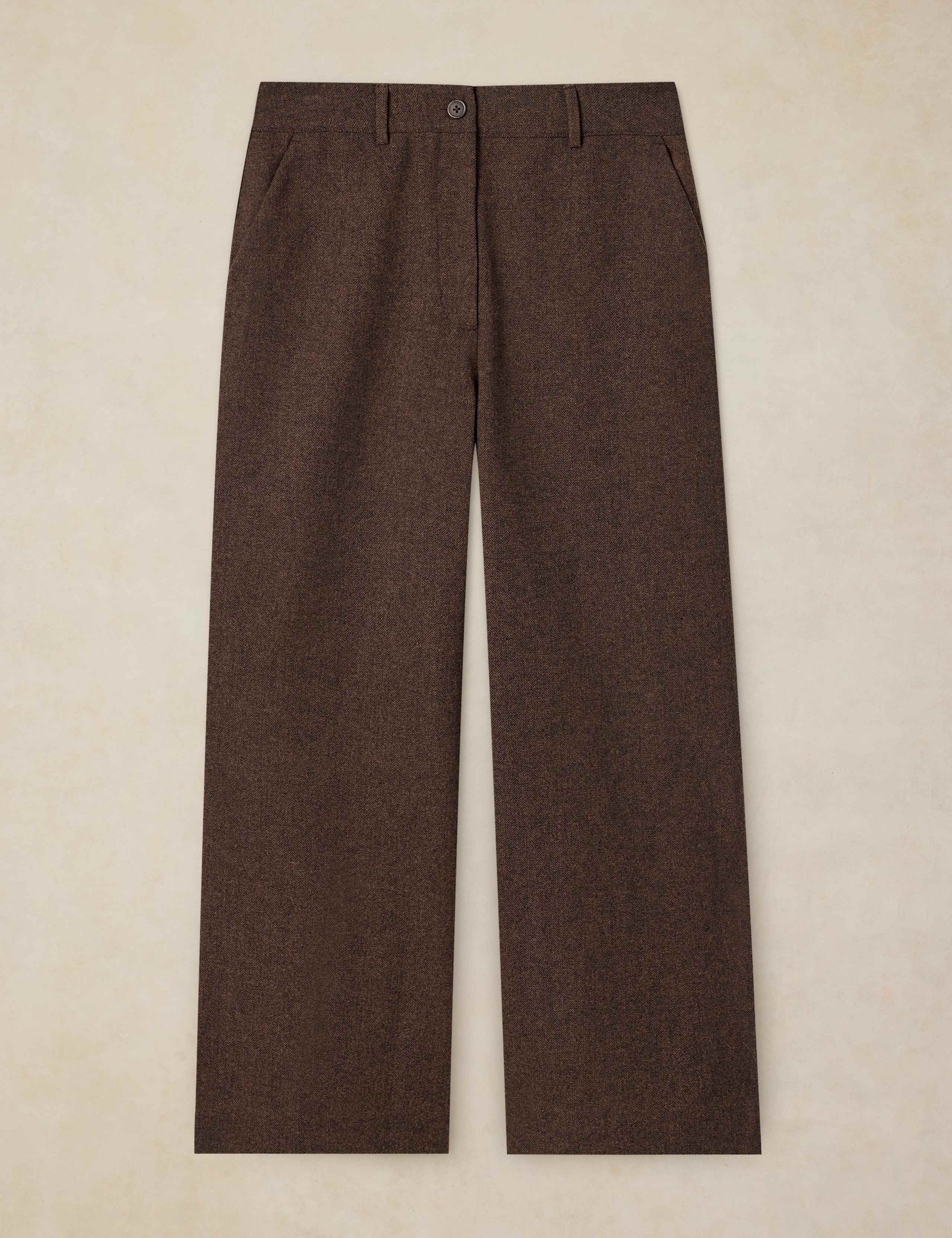 Tweed Wide Leg Trousers with Wool 2 of 6