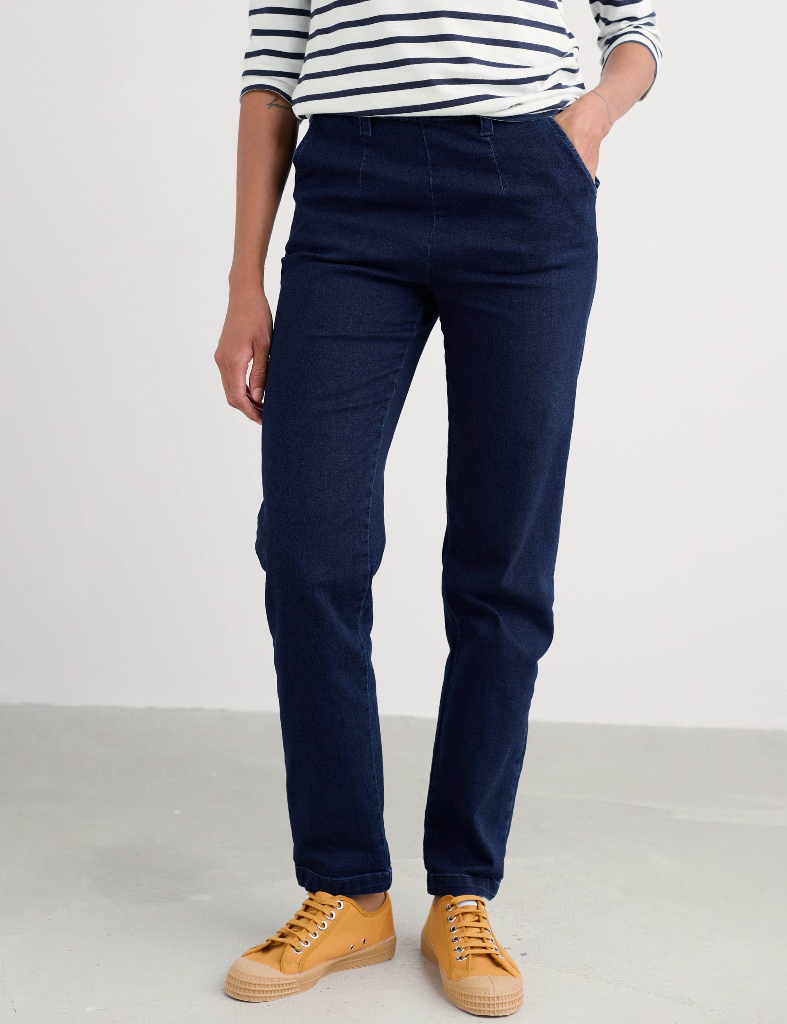 Cotton Rich Tapered Ankle Grazer Trousers 3 of 5