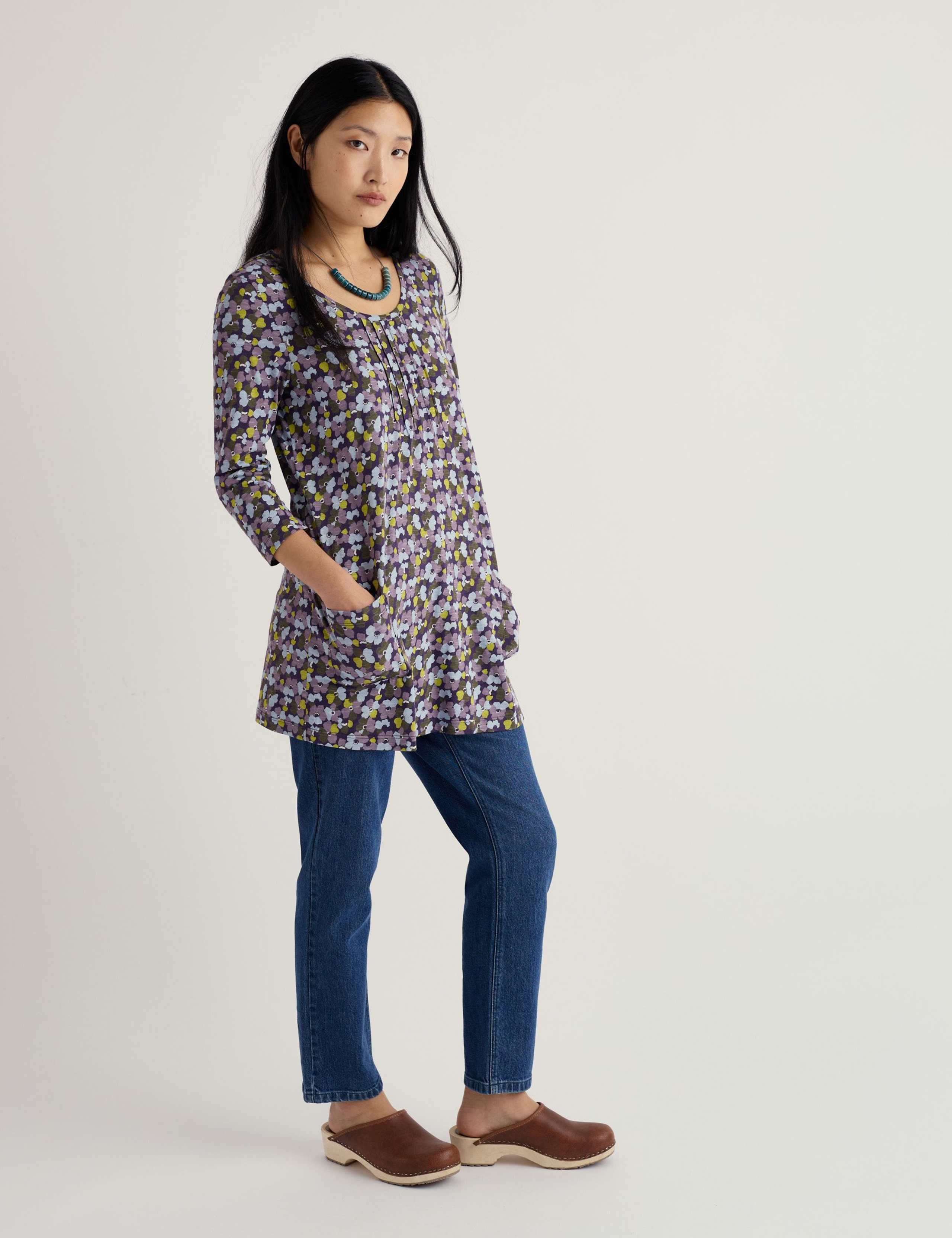 Pure Cotton Floral Tunic 1 of 5